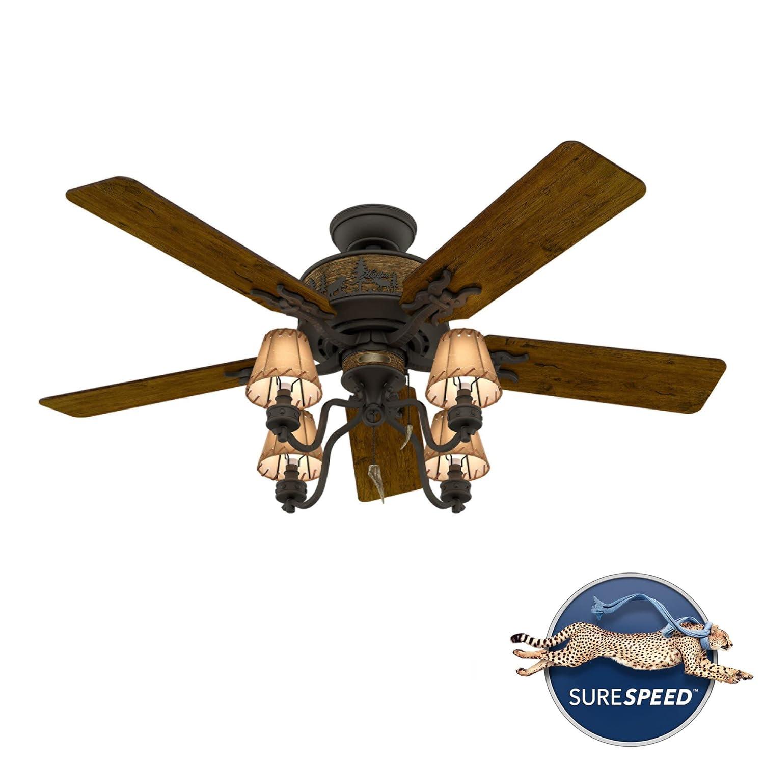 Adirondack Brittany Bronze 52" Ceiling Fan with LED Light and Remote