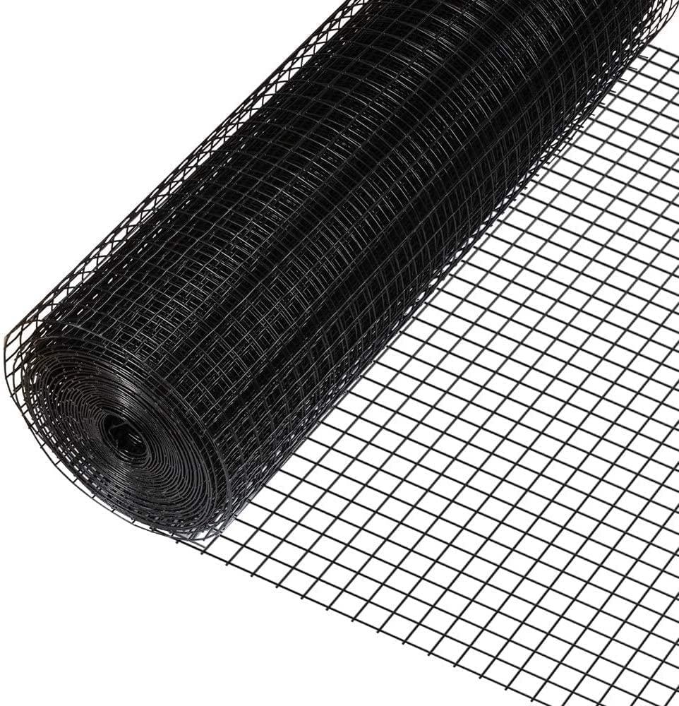 Fencer Wire Fencer Wire 16 Gauge Black Vinyl Coated Welded Wire with Mesh Size 1.5” x 1.5”, Multiple Sizes