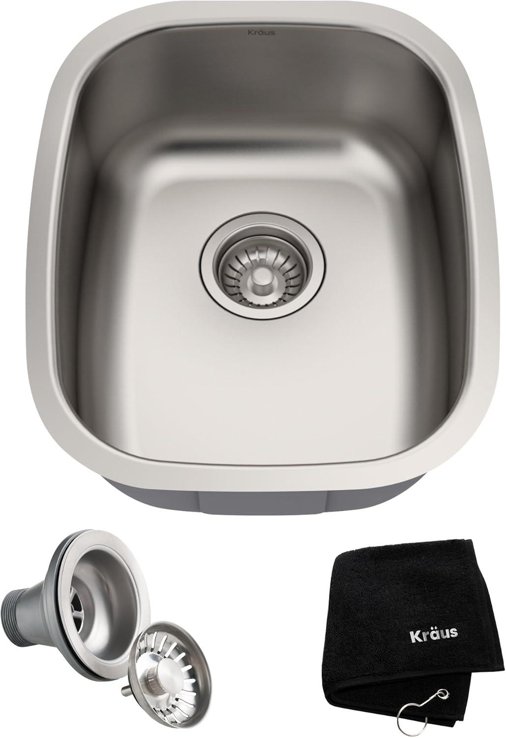 KRAUS Premier Undermount Single Bowl 18-Gauge Stainless Steel Kitchen Sink