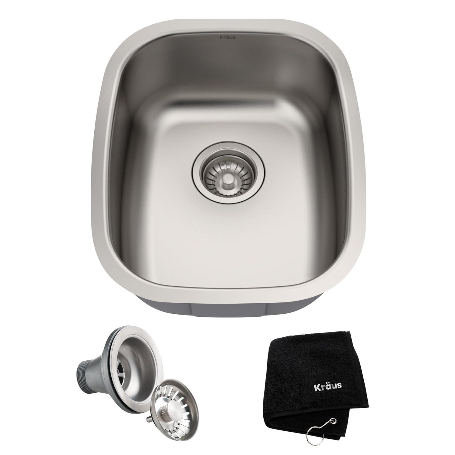KRAUS Premier Undermount Single Bowl 18-Gauge Stainless Steel Kitchen Sink