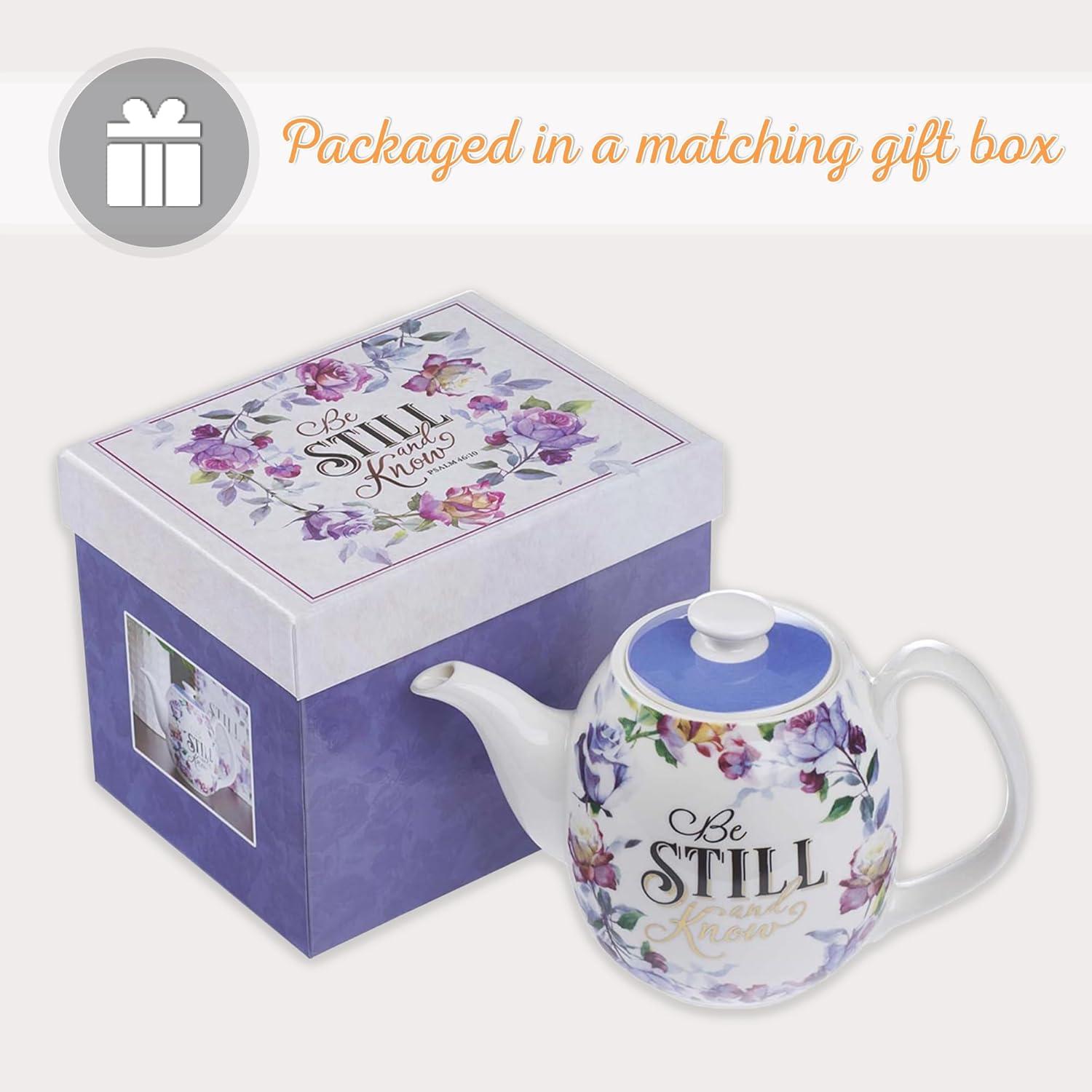 Be Still and Know Teapot in Purple - Psalm 46:10