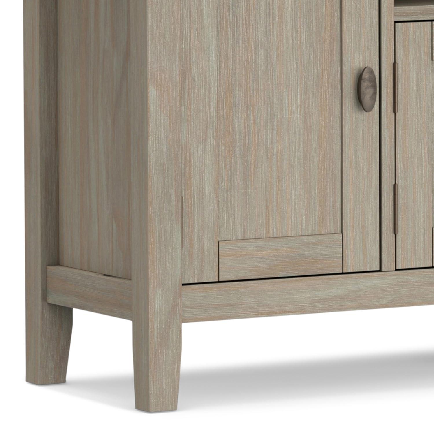 Redmond SOLID WOOD 72 inch TV Media Stand in Distressed Grey For TVs up to 80 inches