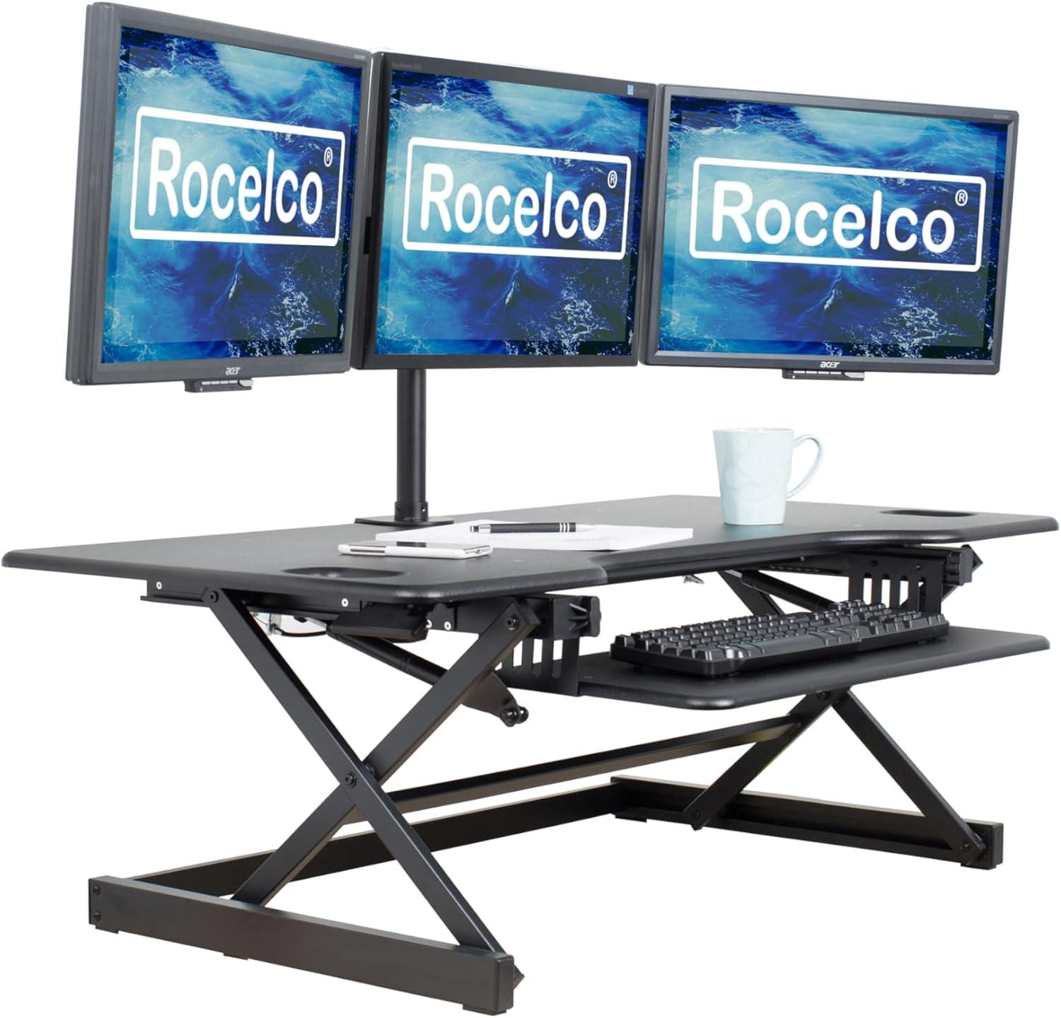 Height Adjustable Sit To Standing Desk Riser - Rocelco