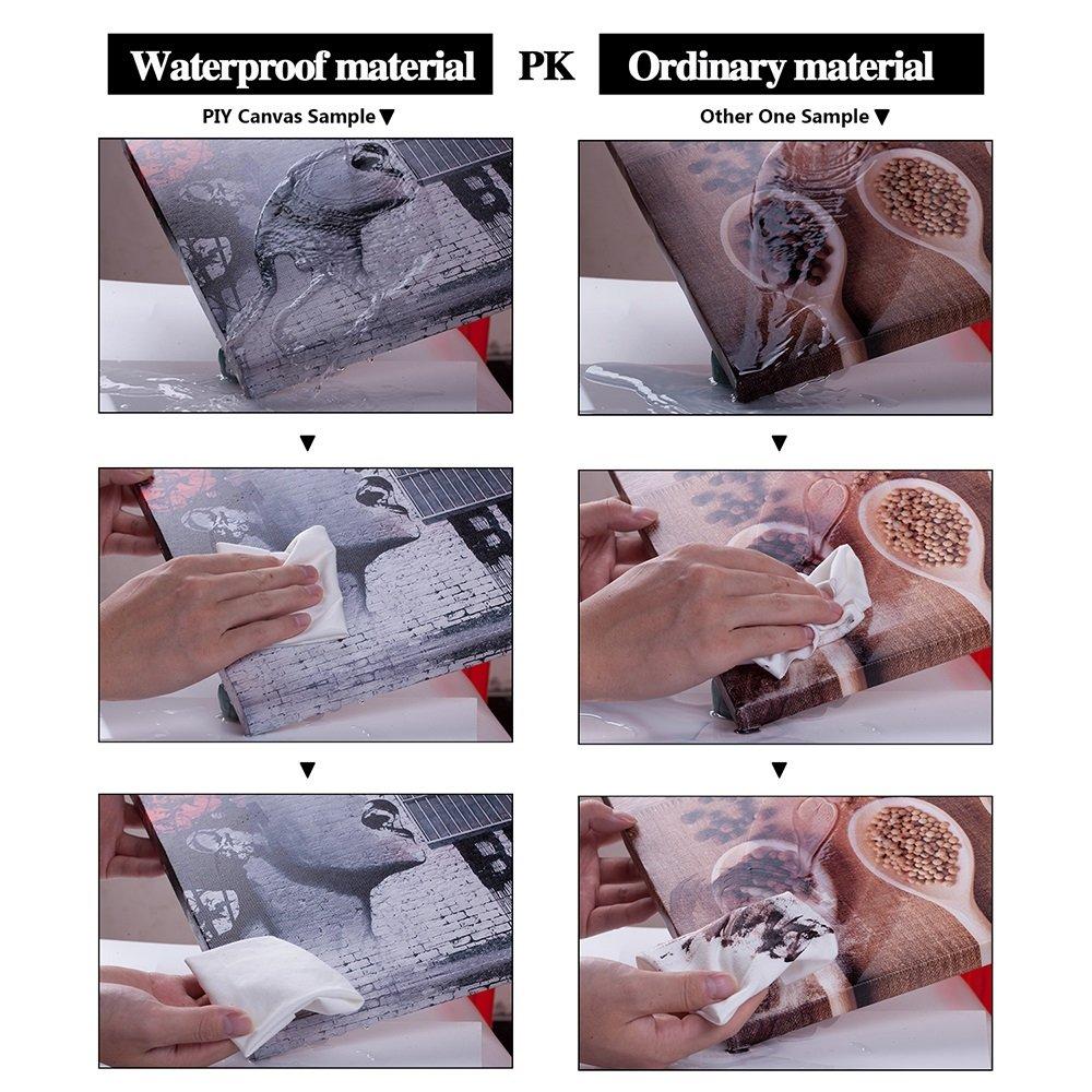 Peacock Wall Art Decor for Bedroom, PIY Beautiful Oil Painting Canvas Prints, Elegant Proud Peacock on Beige Pictures (Waterproof Artwork, Ready to Hang, 16x12)