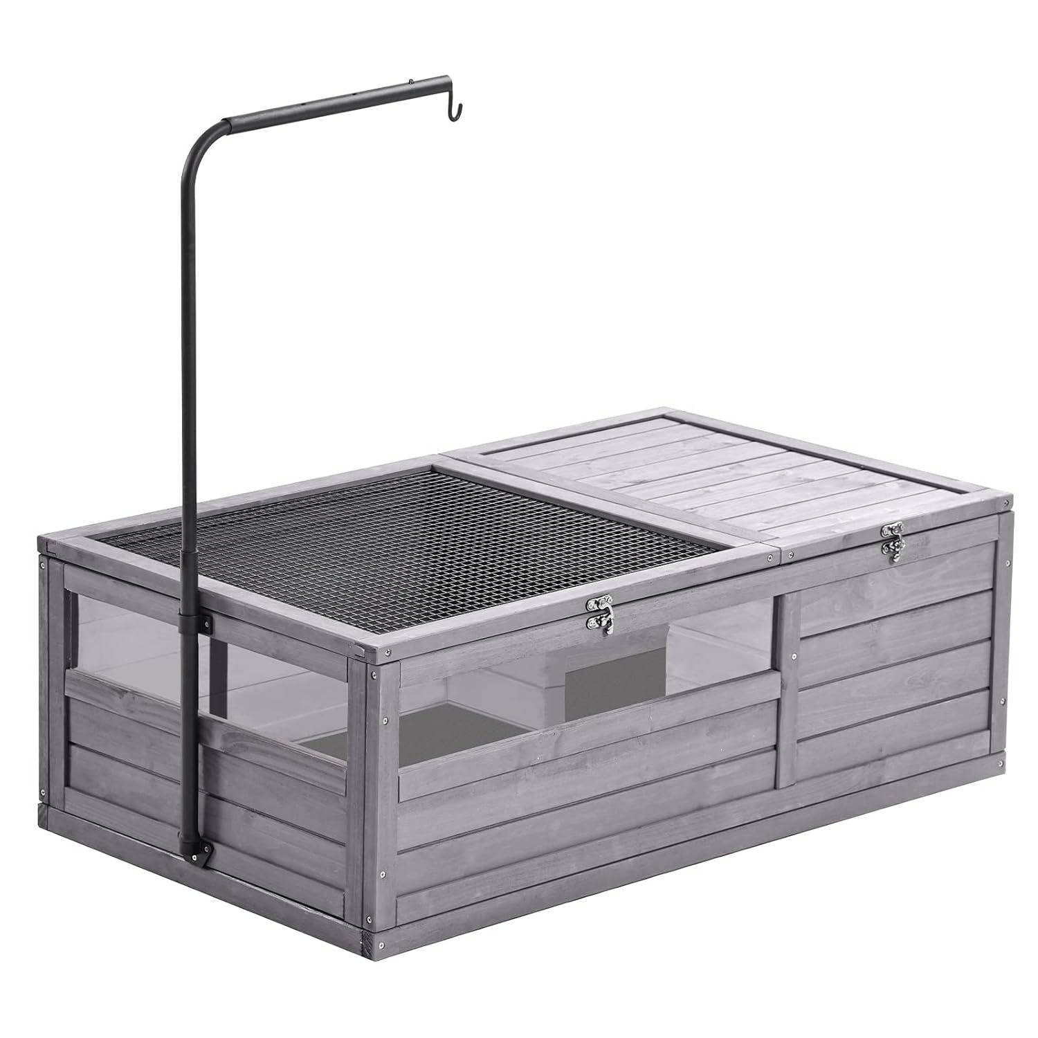 GUTINNEEN Tortoise Habitat Tortoise Enclosure with Lamp Holder, Metal, Large Reptile Cage for Turtles,Lizards and Other Small Animals,Indoor and Outdoor Use