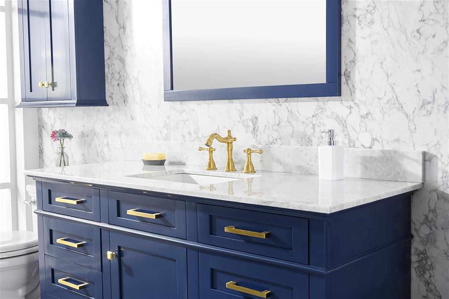 Legion Furniture 60" MDF/Veneer Wood Single Sink Vanity Cabinet in Blue