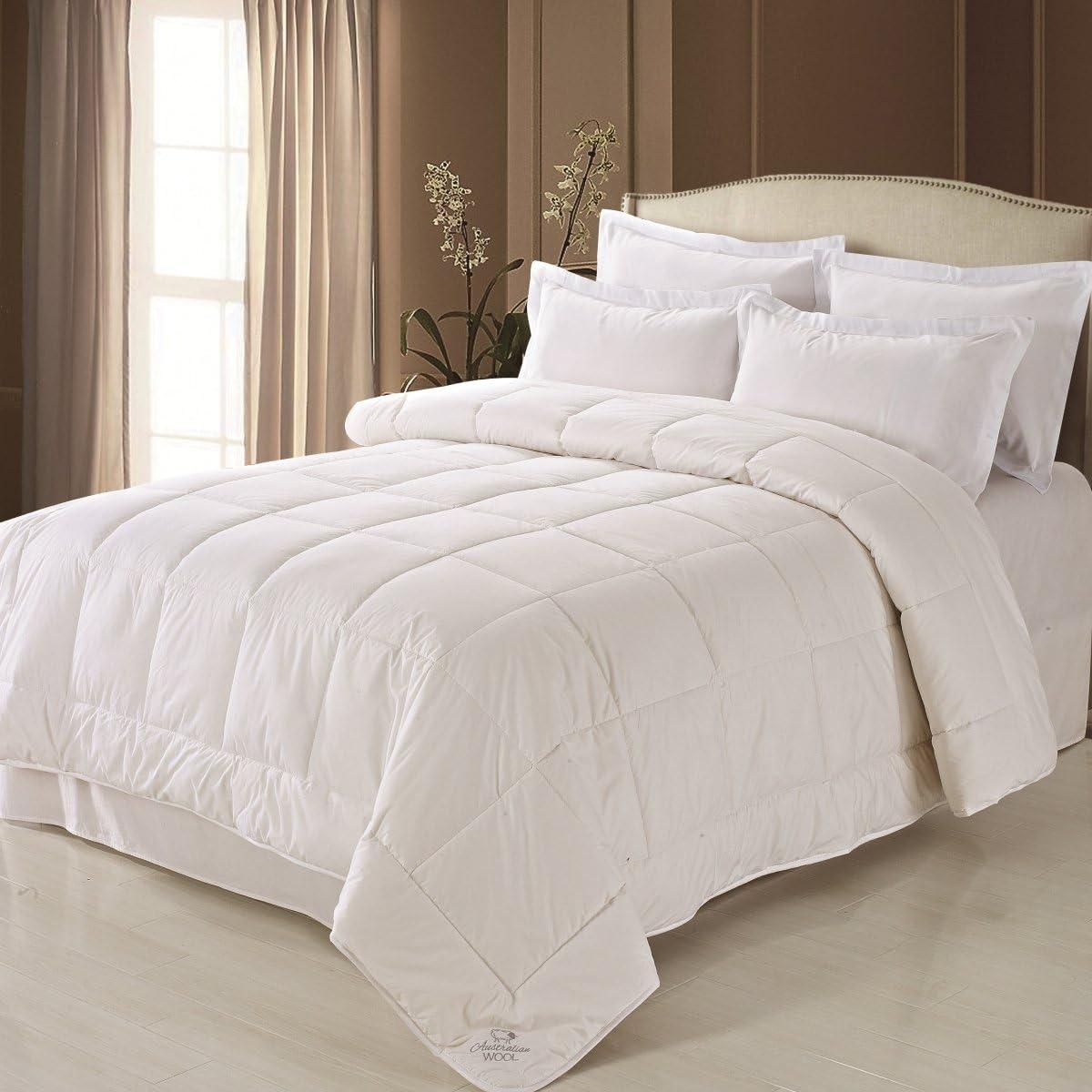 Australian Wool and Cotton Hypoallergenic Full Comforter in White