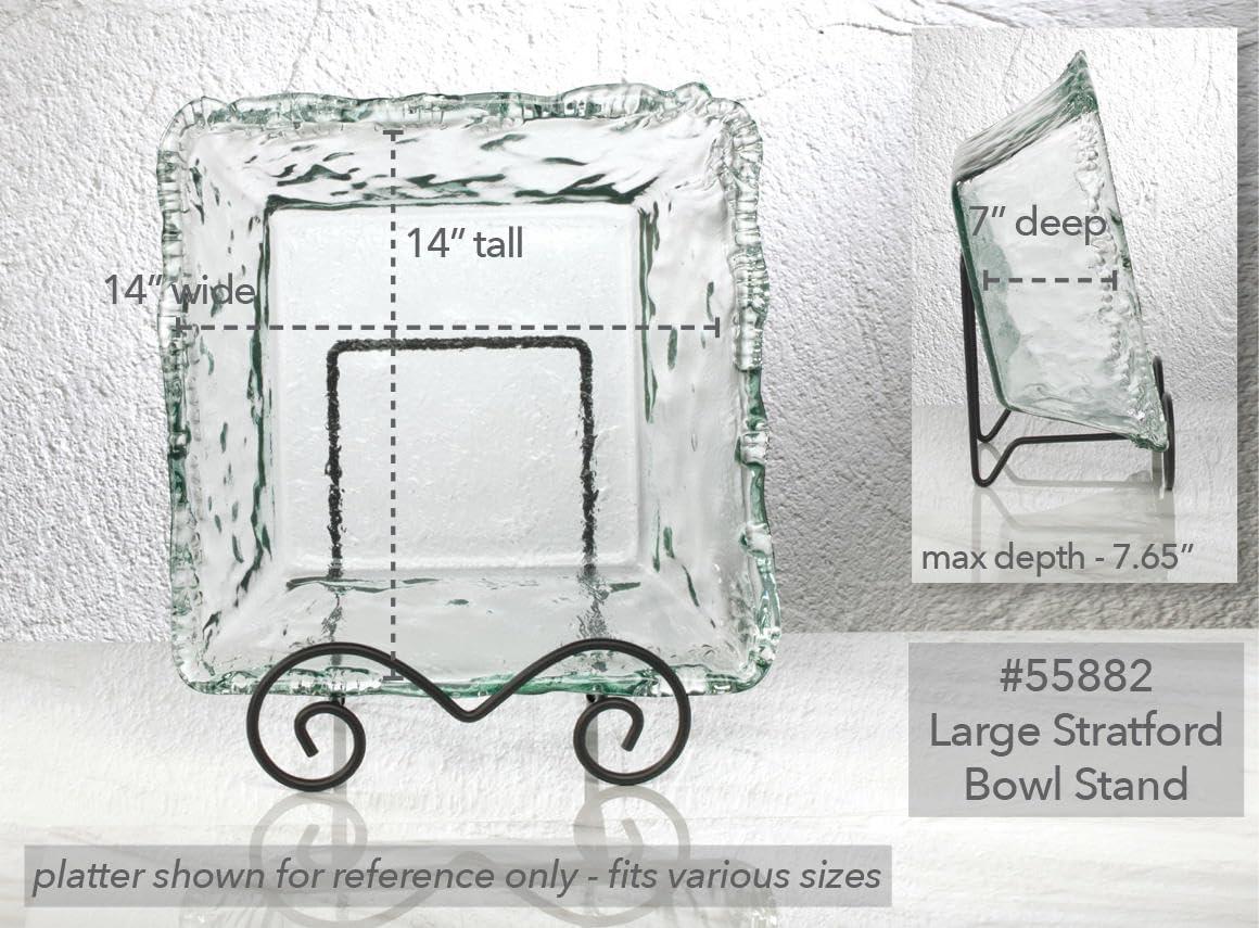 Bard's Wrought Iron Bowl or Deep Platter Stand, 9.375" H x 10.25" W x 7.625" D (For 12" - 16" Bowls or Deep Platters)