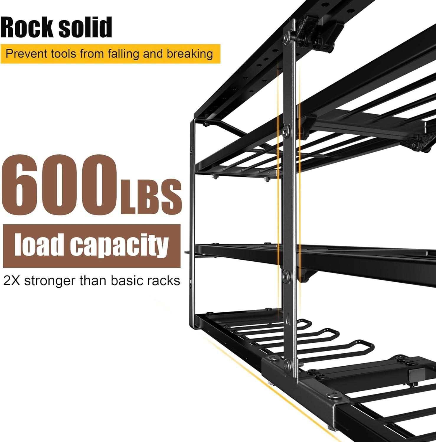 Spampur Power Tool Organizer Wall Mount with Charging Station, Garage Tool Shelf 6 Drill Holders, Tool Battery Holder with Plier holder Heavy Duty Rack, Tool Storage Rack with 4 Outlet Power Strip