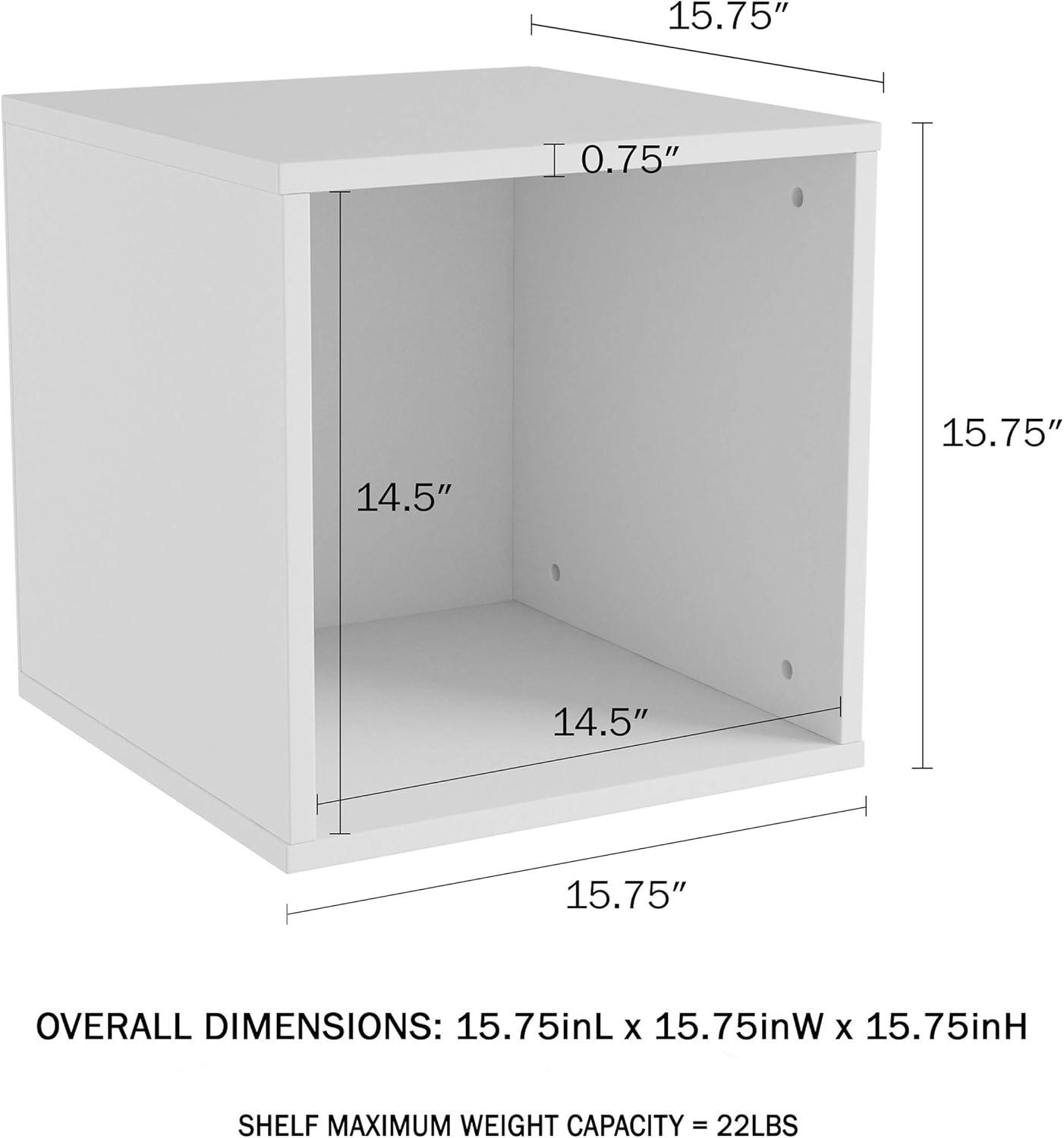 White Stackable Modular Cube End Table