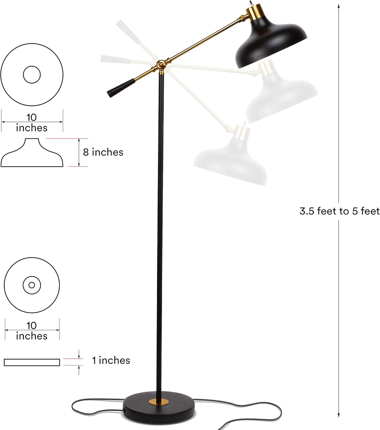 Wyatt 60" Matte Black Adjustable LED Floor Lamp with Voice Control