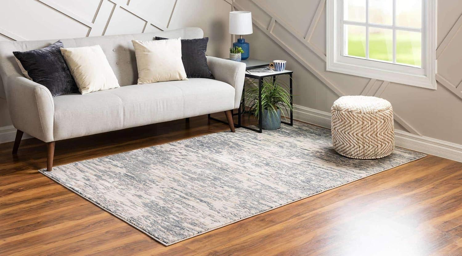 Serenity Oasis Gray Rectangular Indoor Rug, 2' x 3', Stain-Resistant