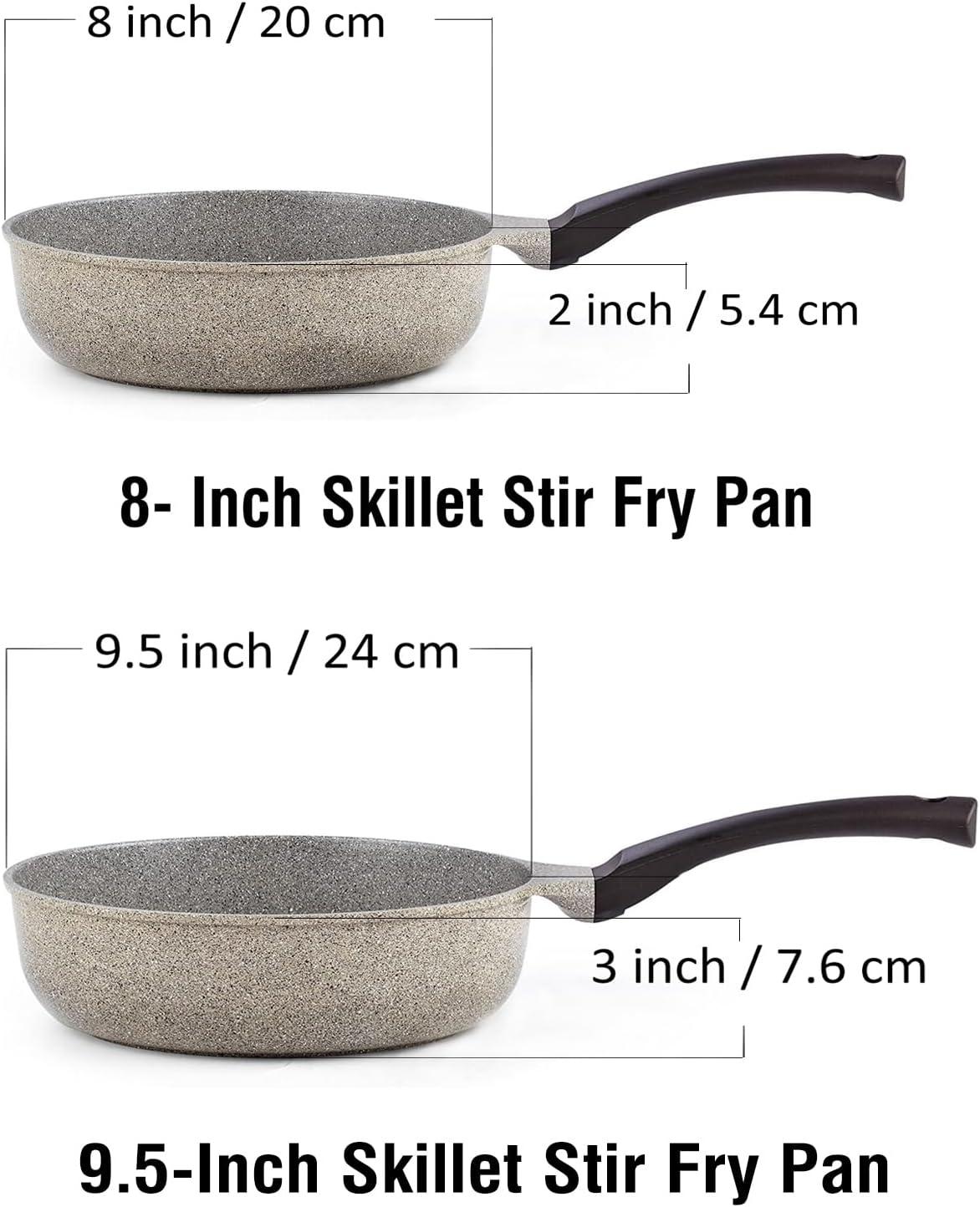 Cook N Home Cook N Home Non-Stick Saute Skillet Omelette Pans Set, 8-inch and 9.5-inch