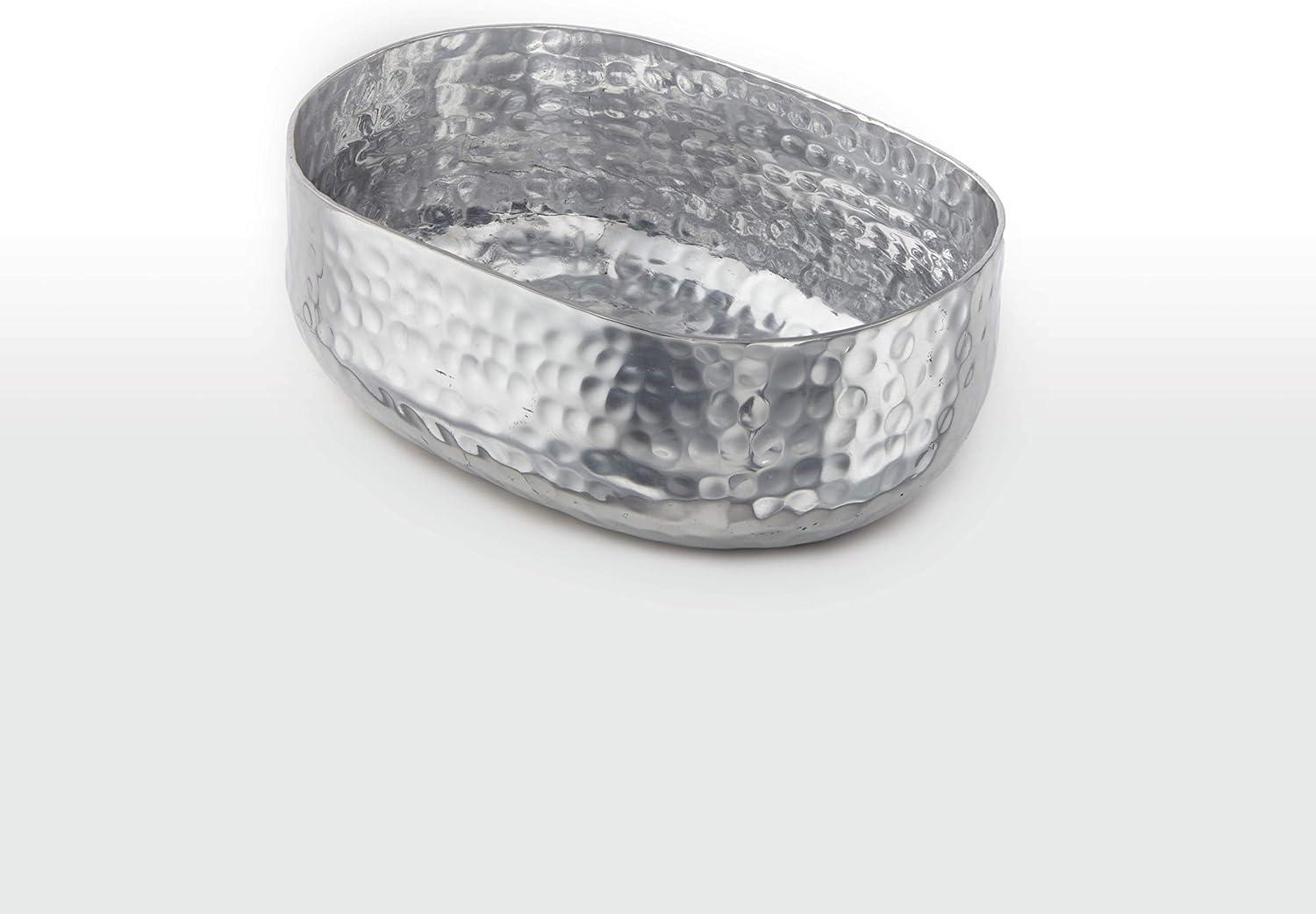 American Metalcraft ABHS46 Hammered Aluminum Entrée Basket, Oval, Silver, 25-Ounces
