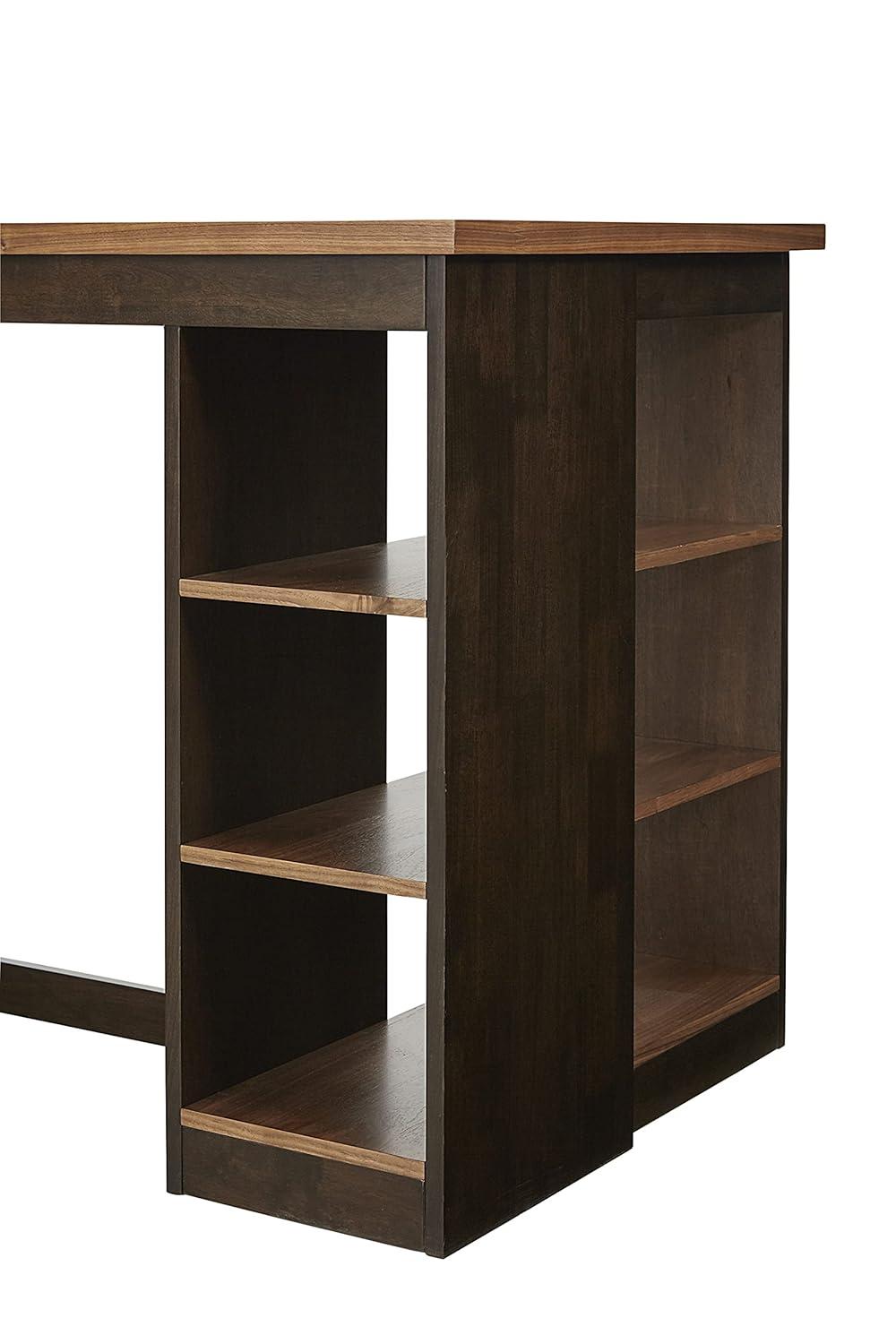 Progressive Furniture Kenny Wood Counter Storage Table in Walnut Brown/Chocolate
