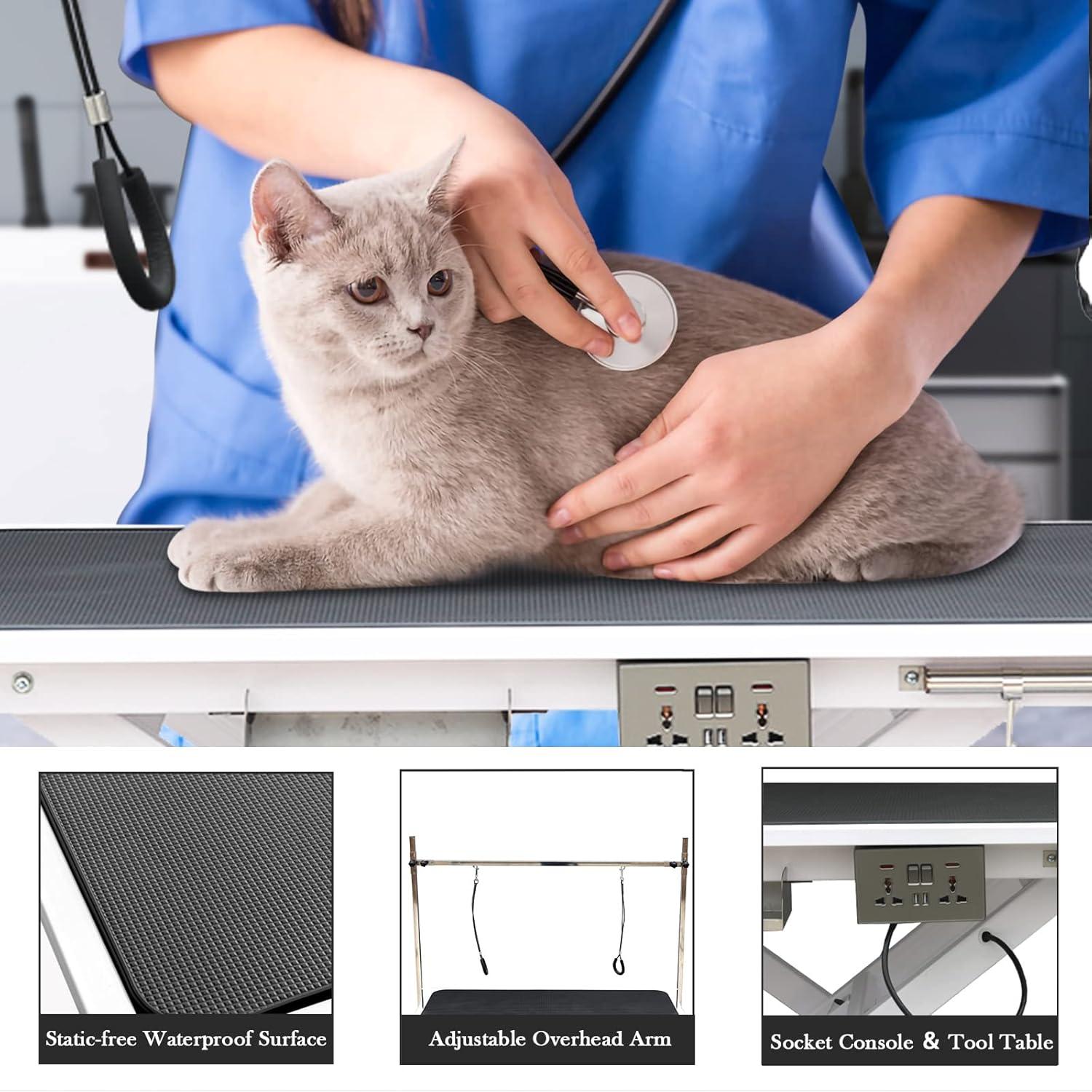 SoarFlash 36'' H x 49.6'' W x 26'' D Metal Adjustable Dog Electric Grooming Table