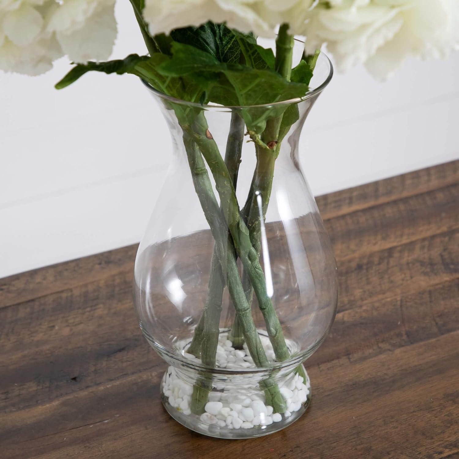 Nearly Natural Blooming Hydrangea with Vase Arrangement