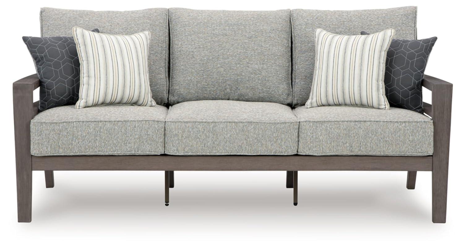 Signature Design by Ashley Hillside Barn Gray & Brown Outdoor Sofa with Cushion