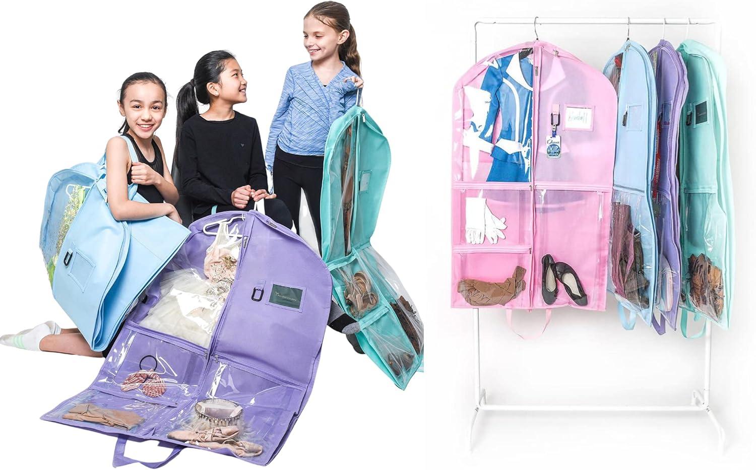 Kendall Country Dance Garment Bag Costume Organizer for Dancers, Beauty Pageants, Sports, Gymnasts, Figure Skaters, Travel and more - Lavender Purple 40 inch Long