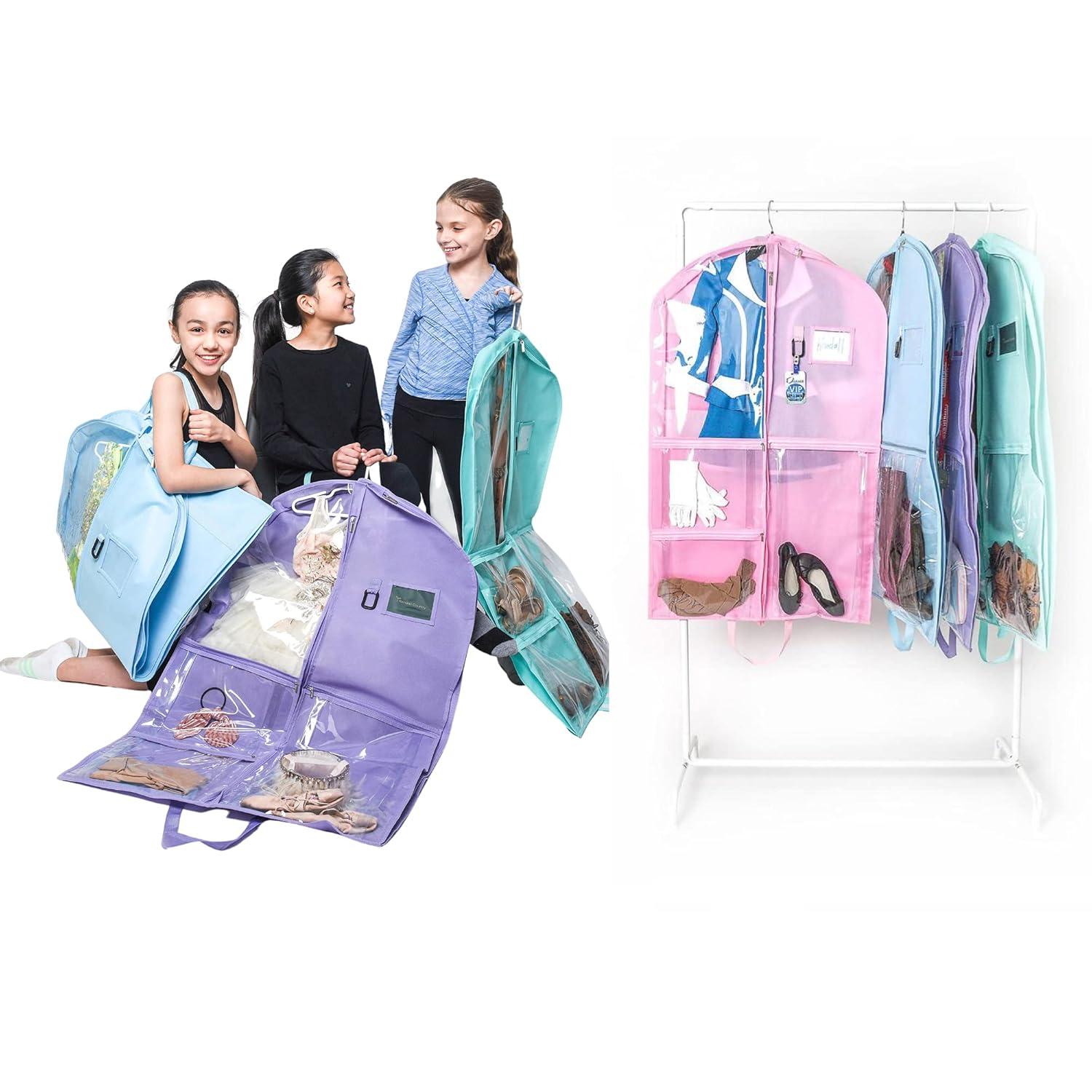 Kendall Country Dance Garment Bag Costume Organizer for Dancers, Beauty Pageants, Sports, Gymnasts, Figure Skaters, Travel and more - Lavender Purple 40 inch Long