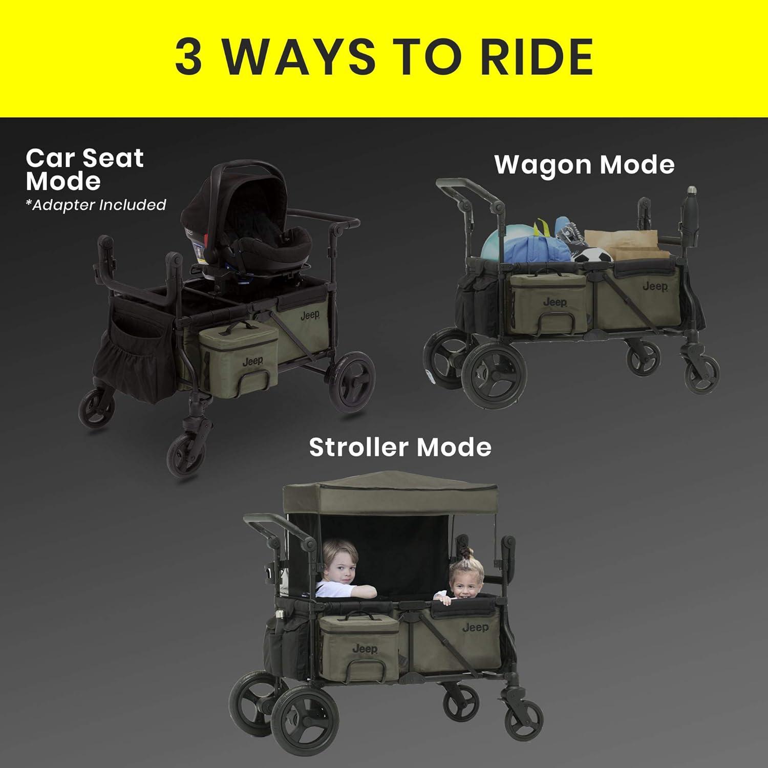 Delta Children Jeep Deluxe Wrangler Stroller Wagon with Cooler Bag and Parent Organizer by Delta Children