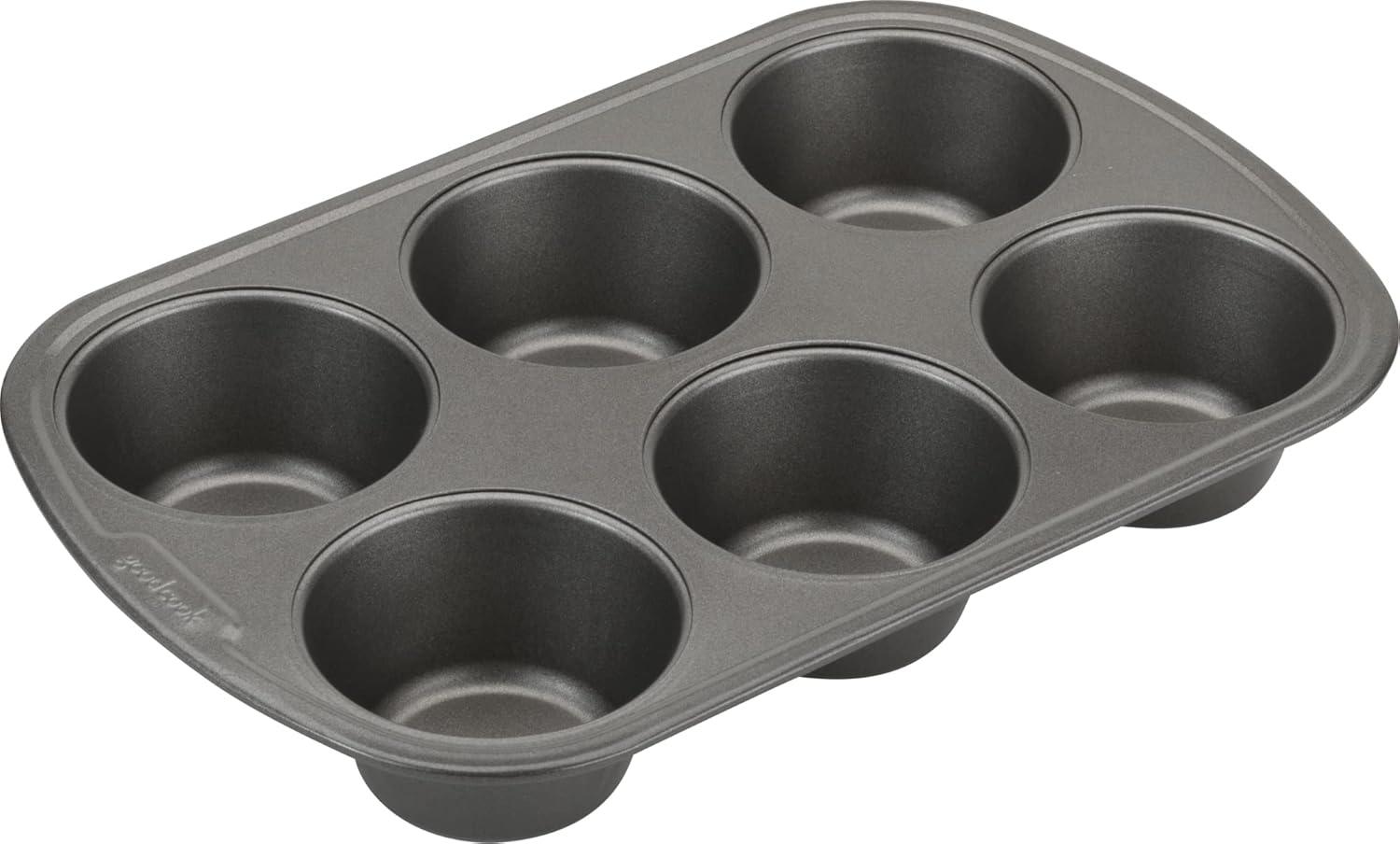 Gray Nonstick Steel Jumbo 6-Cup Muffin Pan