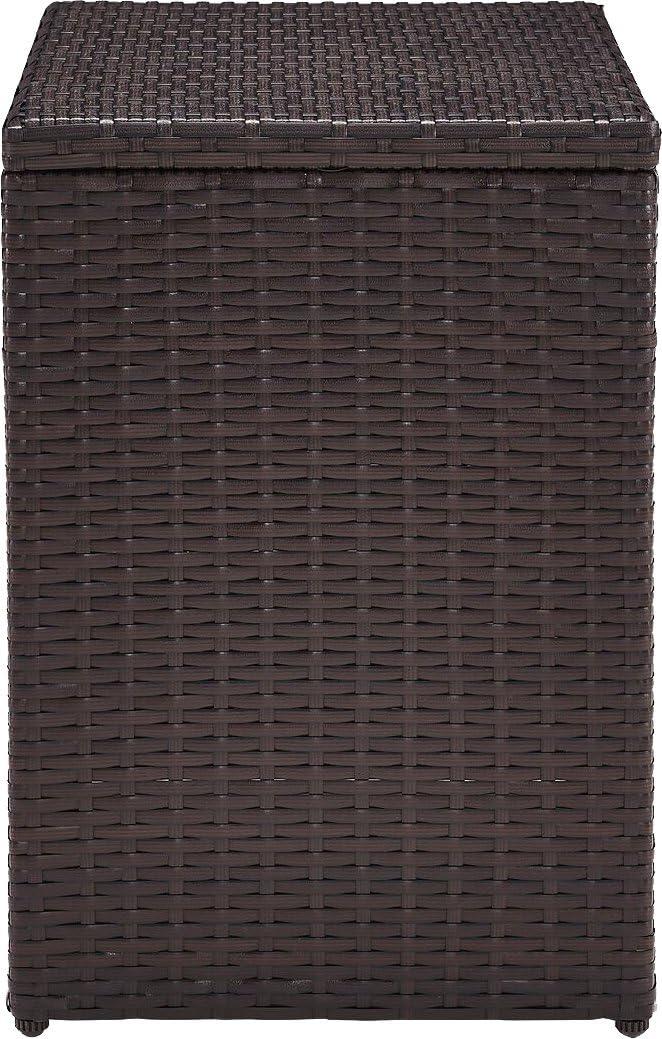 HomeStock African Artistry Outdoor Wicker Rectangular Side Table Brown