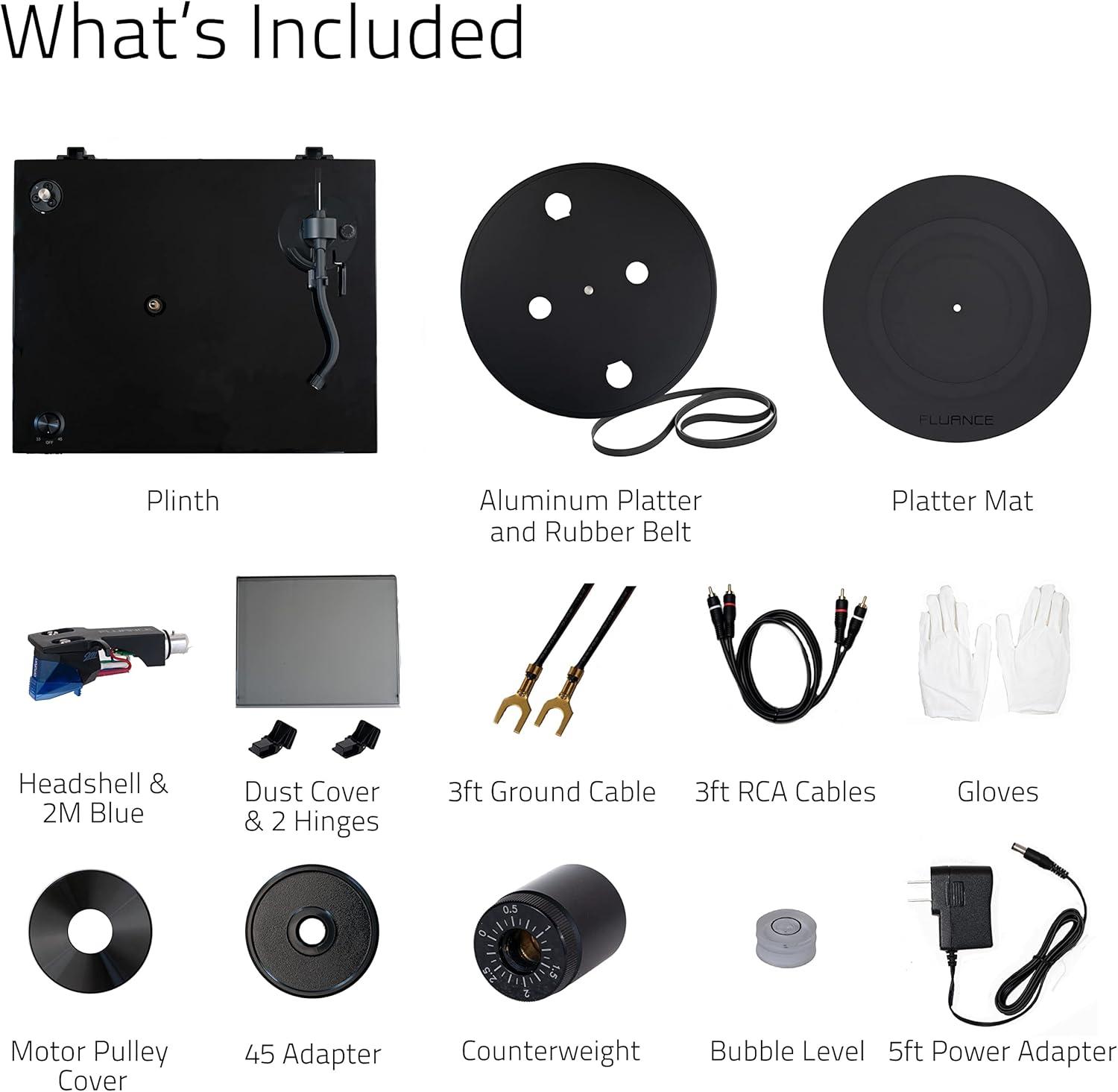 Fluance RT84 Reference High Fidelity Vinyl Turntable Record Player with Ortofon 2M Blue Cartridge & Speed Control Motor - Walnut