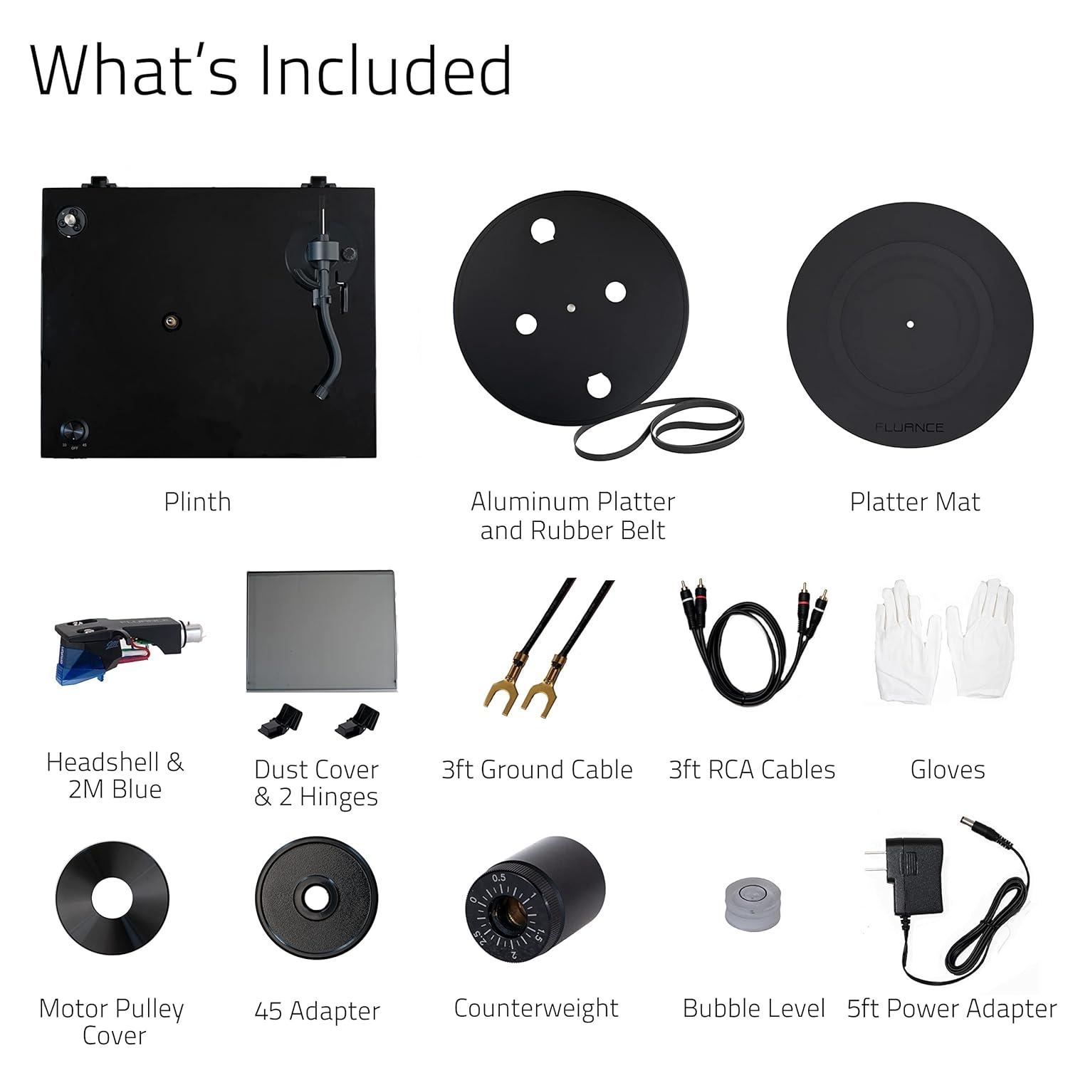 Fluance RT84 Reference High Fidelity Vinyl Turntable Record Player with Ortofon 2M Blue Cartridge & Speed Control Motor - Walnut