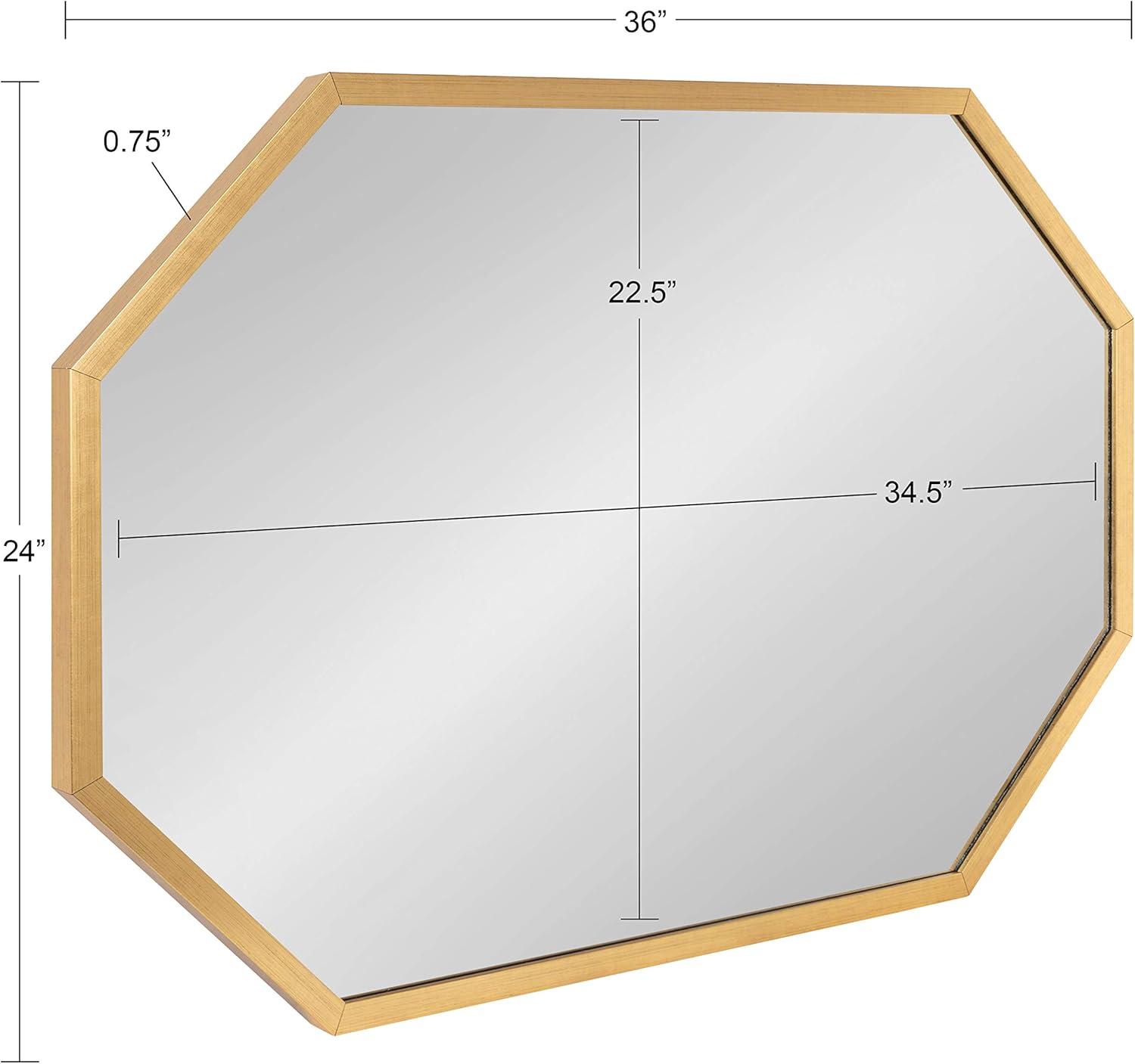 24" x 36" Laverty Octagon Wall Mirror Gold - Kate & Laurel All Things Decor