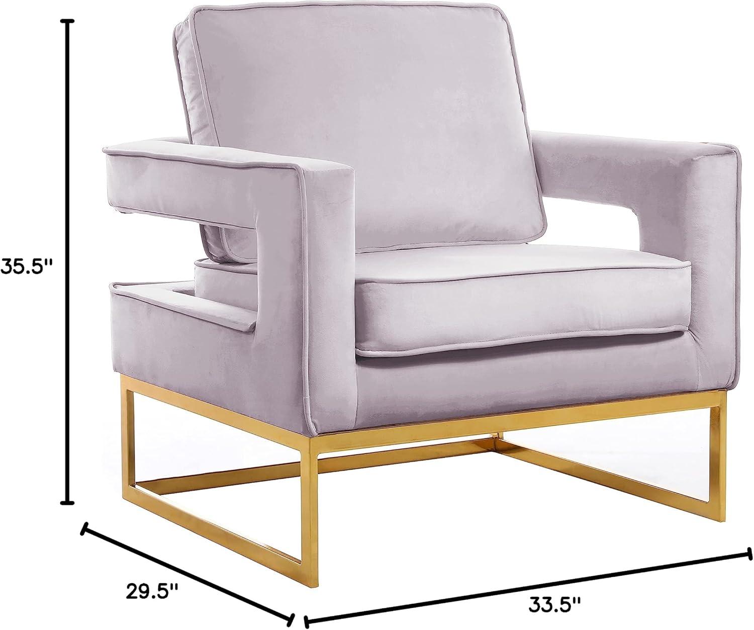 Noah Pink Velvet Accent Chair with Gold Base