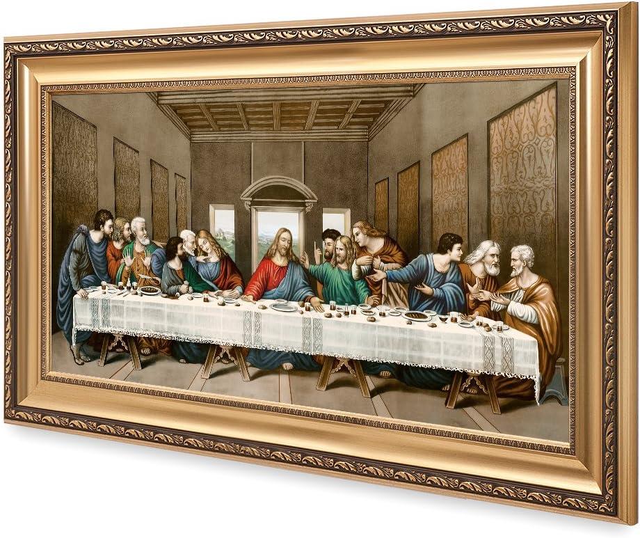 DECORARTS-The Last Supper by Leonardo da Vinci. Framed size: 36x22". Giclee Print