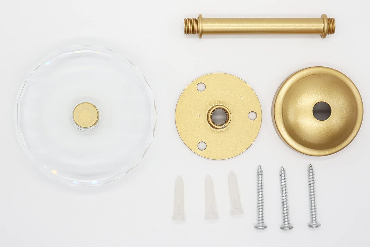 MERIVILLE Set of 2 Fleur Crystal Window Drapery Medallion Holdbacks, Curtain Tiebacks, Wall Hook, Tassel Holder, Gold