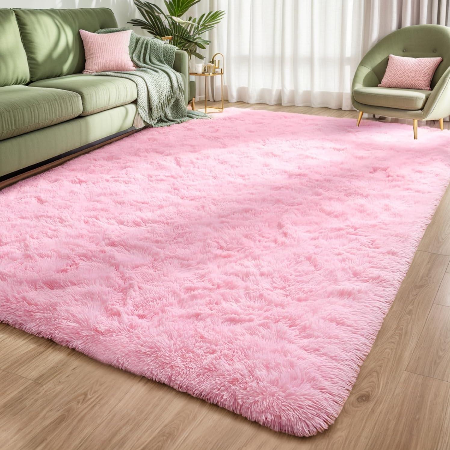 Noahas Soft Fluffy Area Rug for Living Room Bedroom Shaggy Accent Carpets for Kids Girls Rooms,8'x10',Red