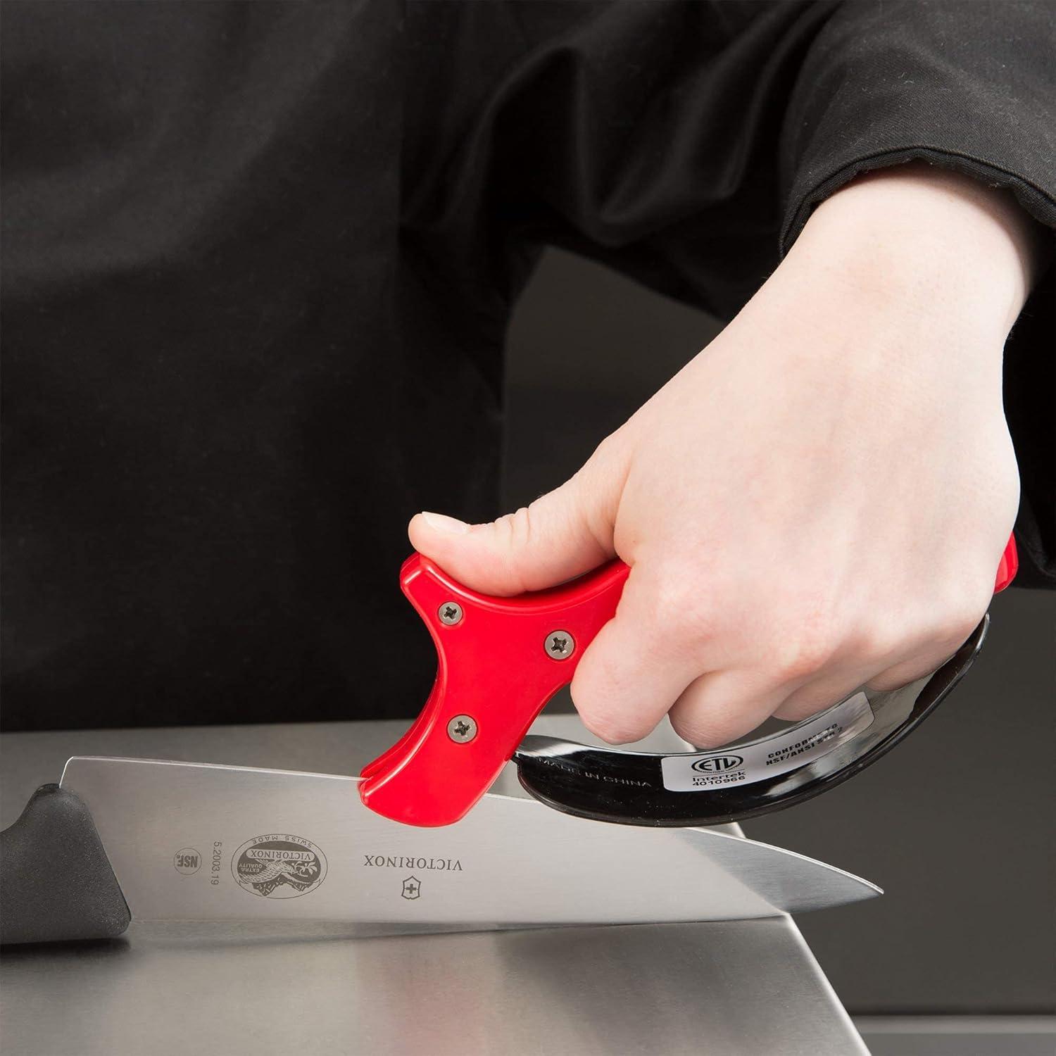 Chef Master Red Handheld Carbide-Tipped Knife Sharpener