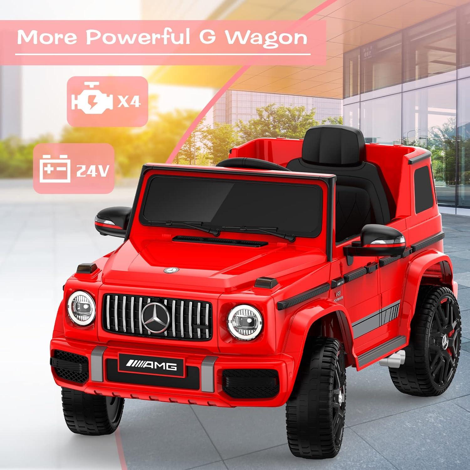 ANPABO ANPABO 24V 4WD Licensed Mercedes-Benz G63 Ride On Kids Car, Remote Control with Low Battery Voice Prompt
