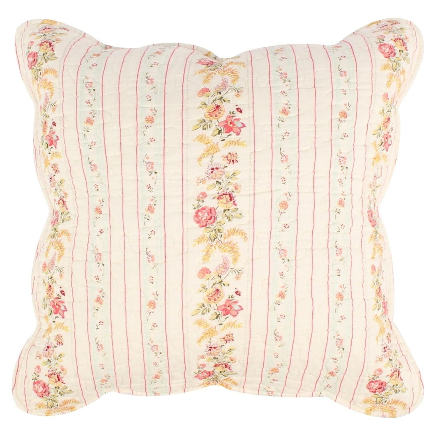 Antique Rose Cotton Throw Pillow Set (Set of 2)