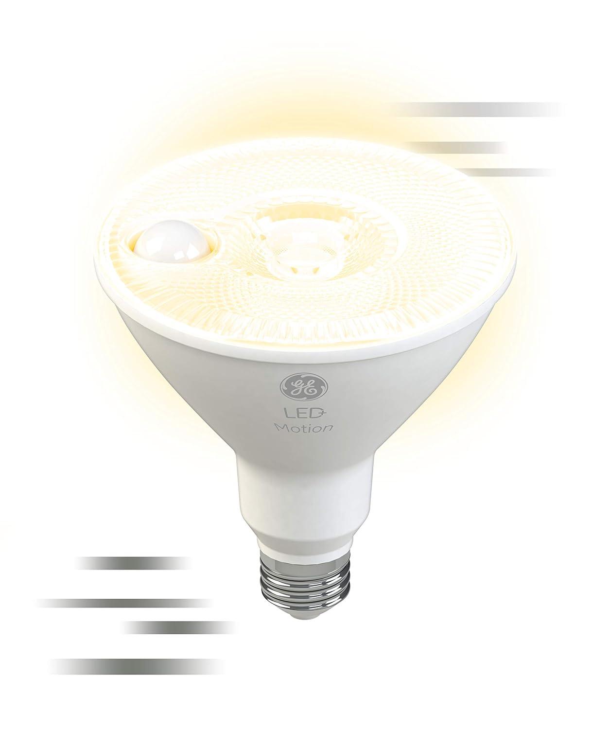 GE Lighting LED Motion Flood Light, Light Bulb, Warm White, 90-Watt Replacement PAR38