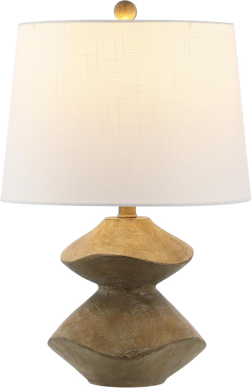 Rustic Brown Iron Abstract Table Lamp with Empire Shade