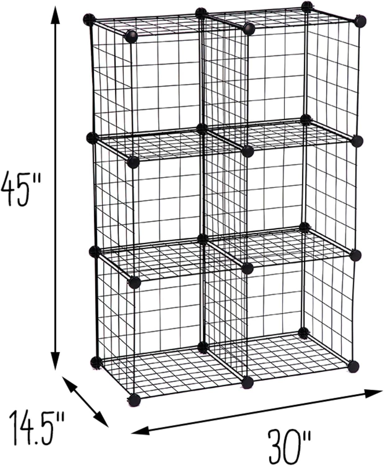 Honey-Can-Do 6 Pack Modular Mesh Storage Cubes Black (985456HCD) SHF-09484