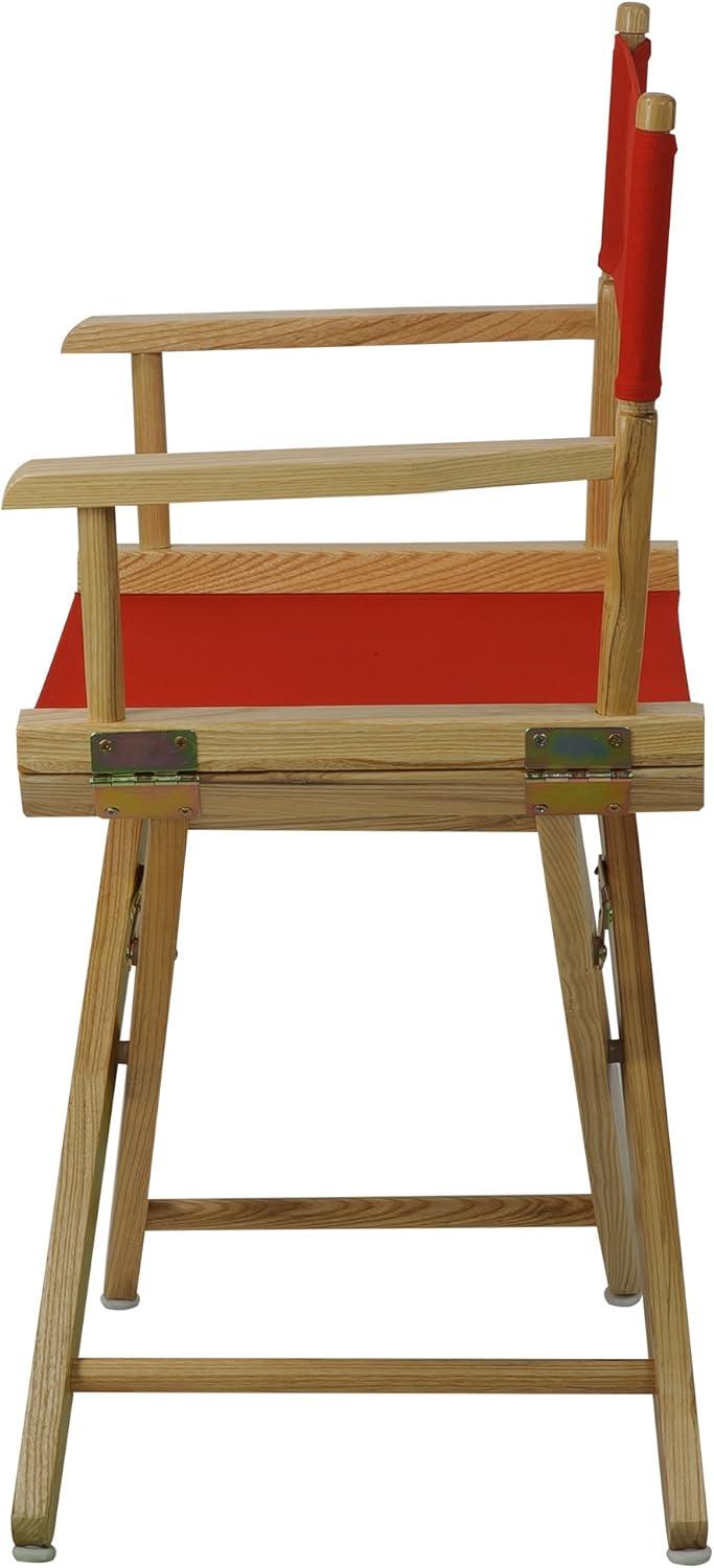 206-00-032-11 18 in. Extra-Wide Premium Directors Chair, Natural Frame with Red Color Cover