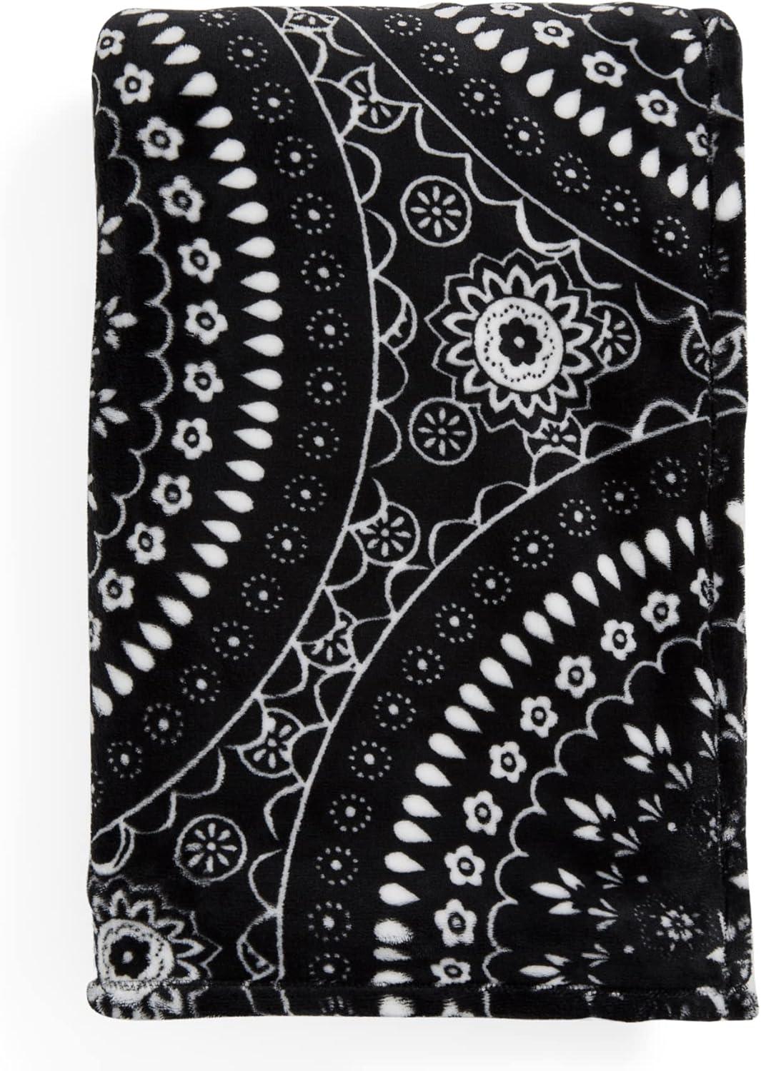 Vera Bradley Medallón de Pañuelo Negro con Manta de Felpa Polar para Mujer