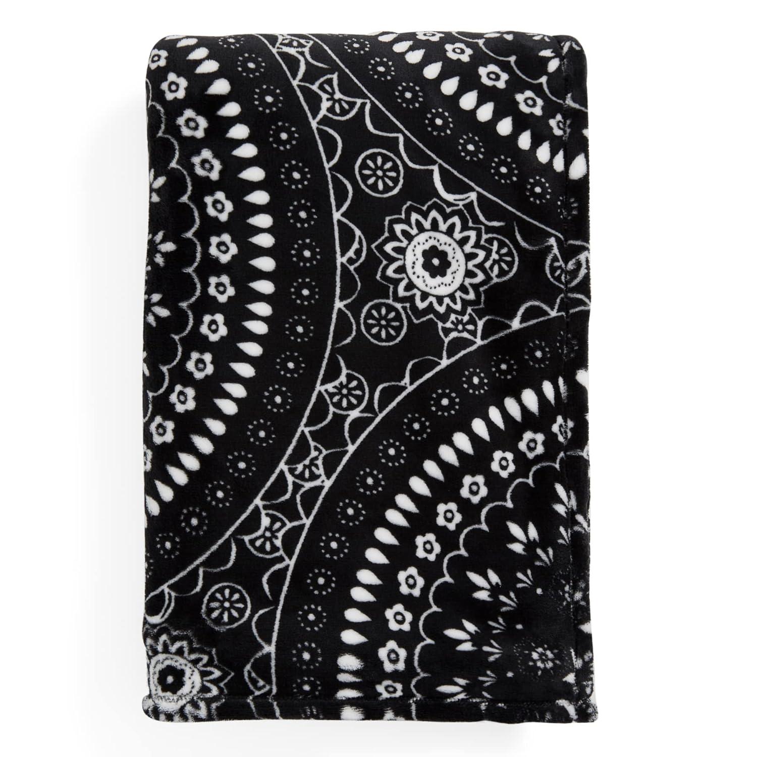Vera Bradley Medallón de Pañuelo Negro con Manta de Felpa Polar para Mujer
