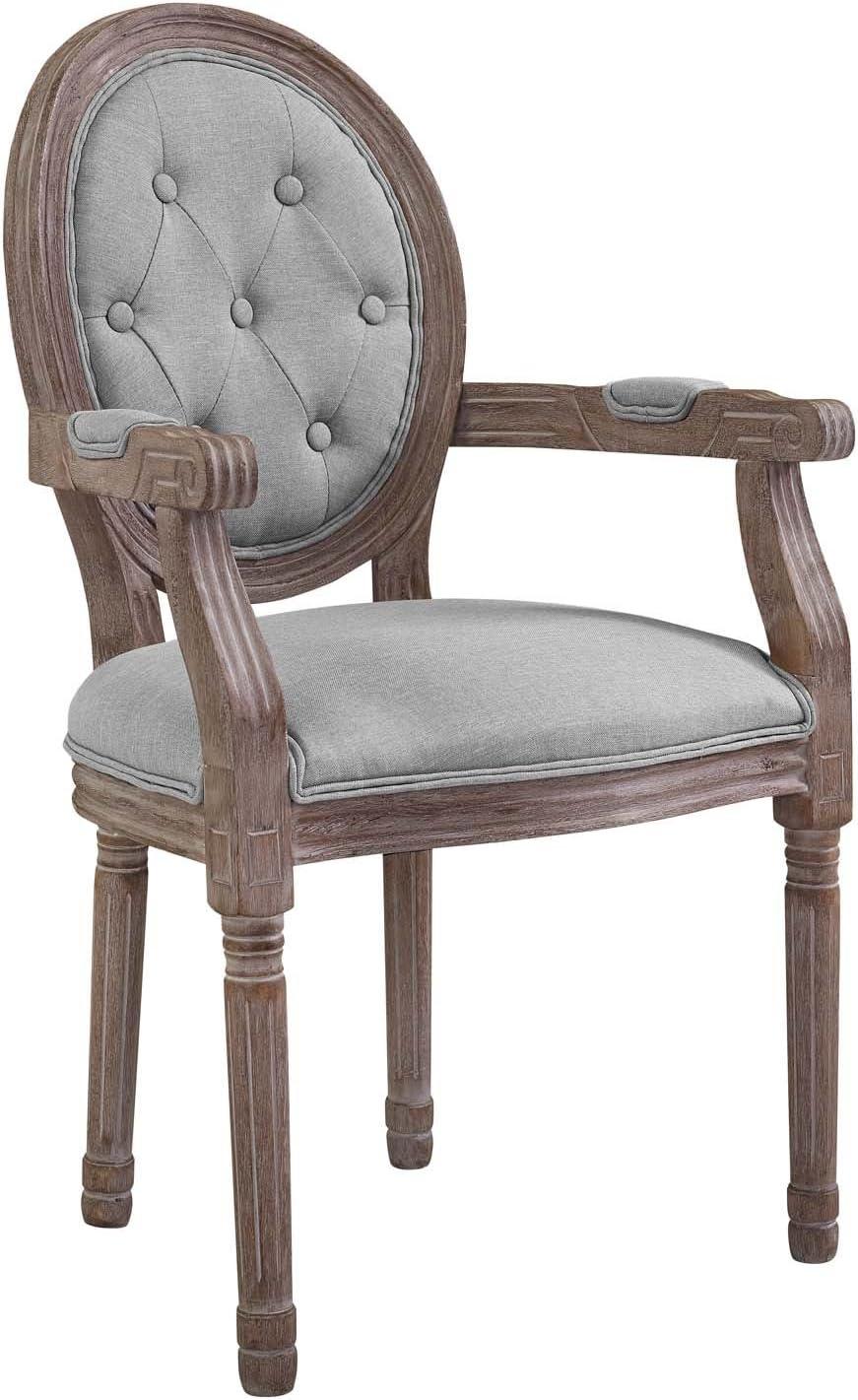 Modway Arise Vintage French Upholstered Fabric Dining Armchair