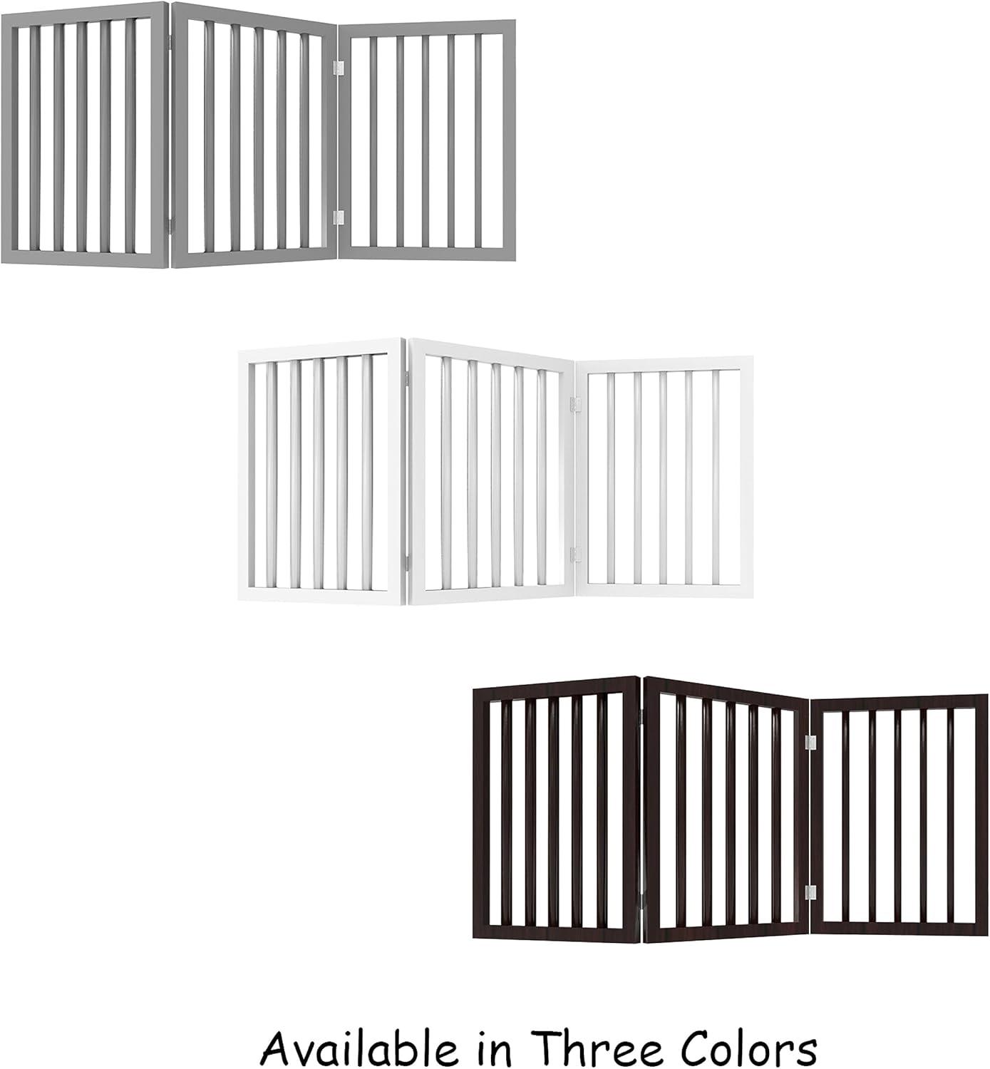 Indoor Pet Gate - 3-Panel Folding Dog Gate for Stairs or Doorways - 54x24-Inch Freestanding Pet Fence for Cats and Dogs by PETMAKER (White)