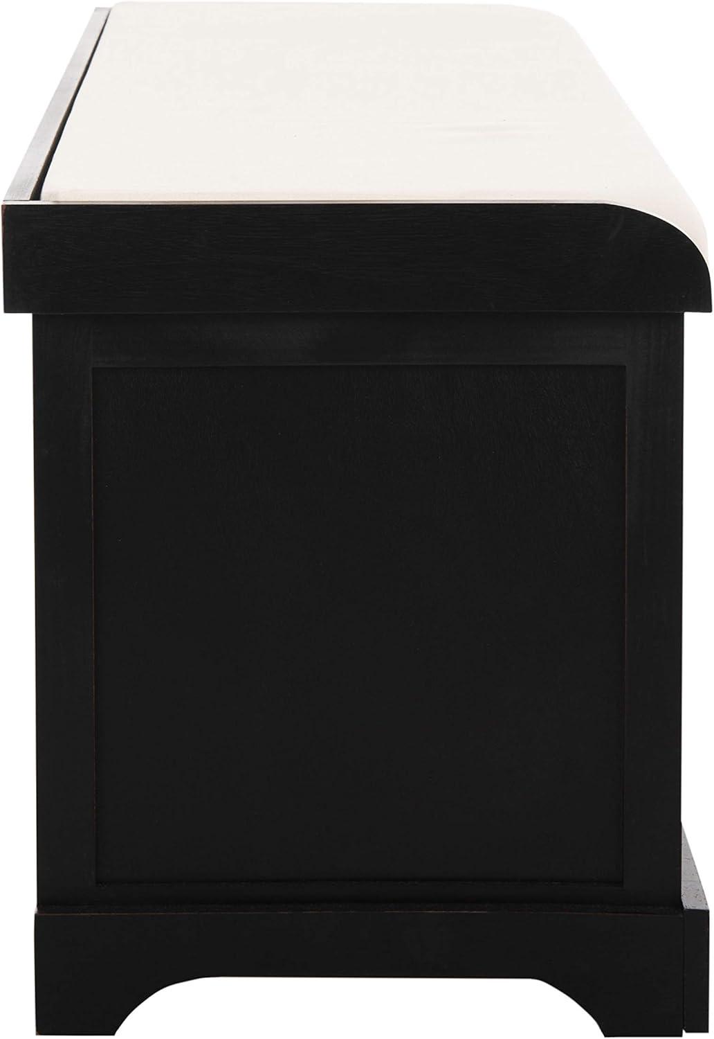 Lonan  Wicker Storage Bench - Black - Safavieh