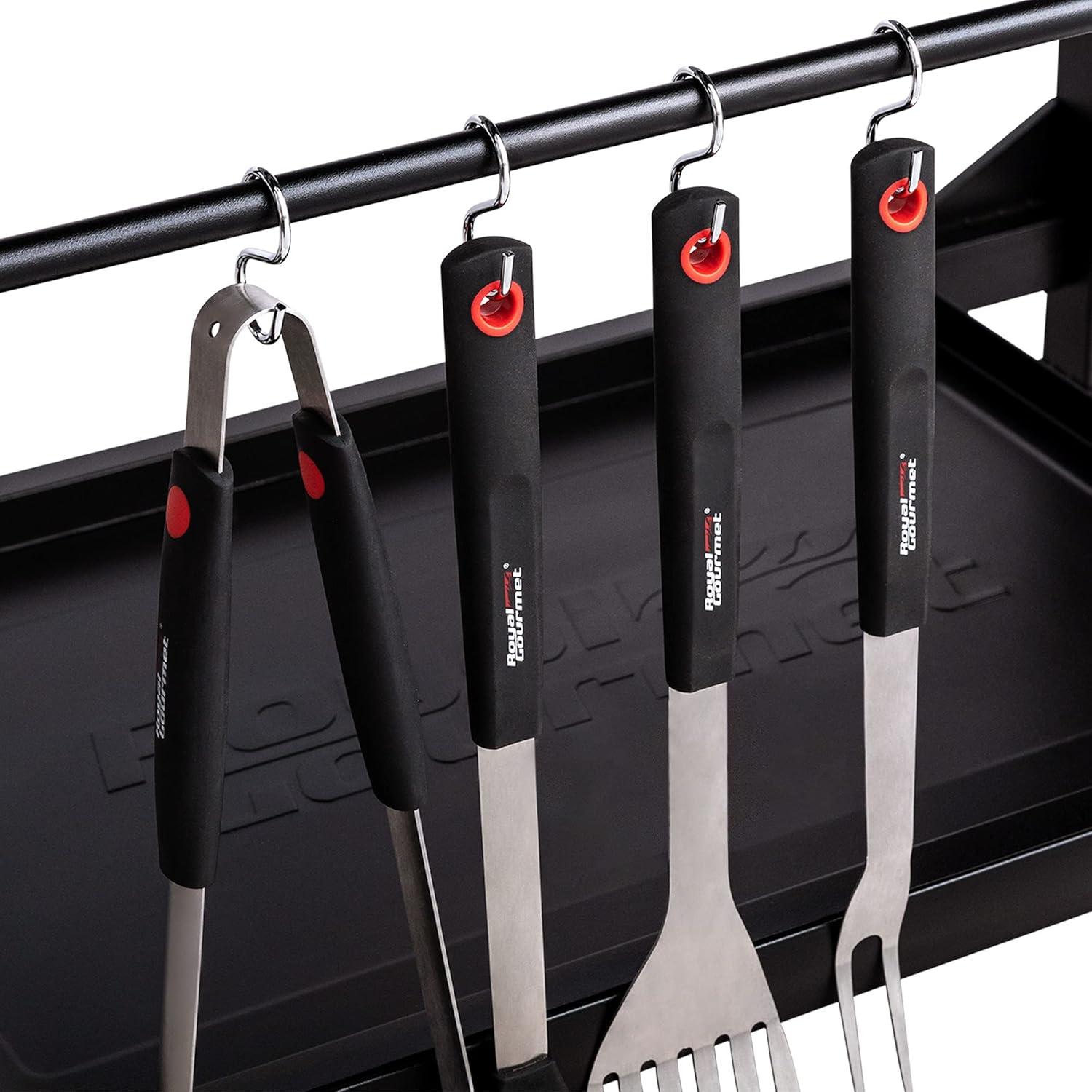 Royal Gourmet 4 - Burner Flat Top Liquid Propane 48000 BTU Gas Grill with Side Tables