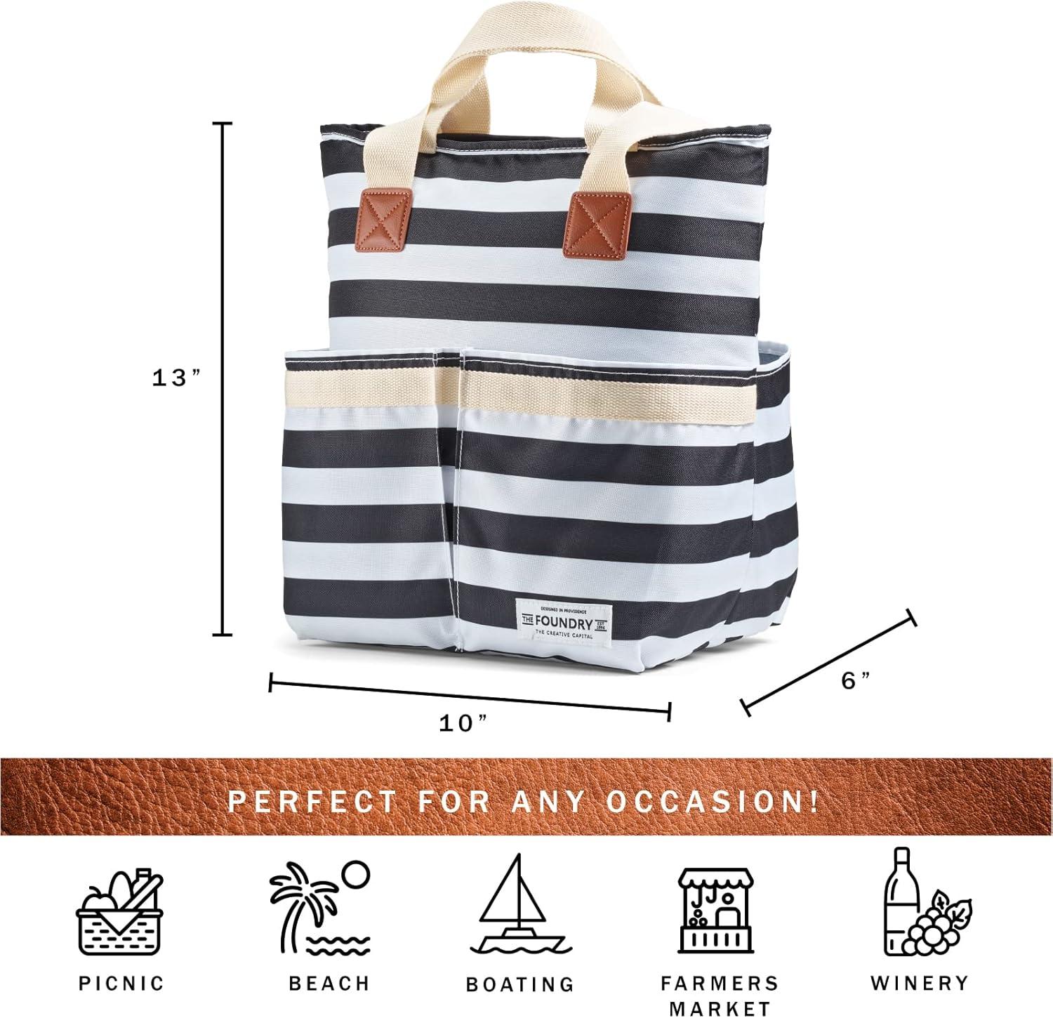 Medport Foundry Soft Cooler Tote Bag with Removable Divider, Black
