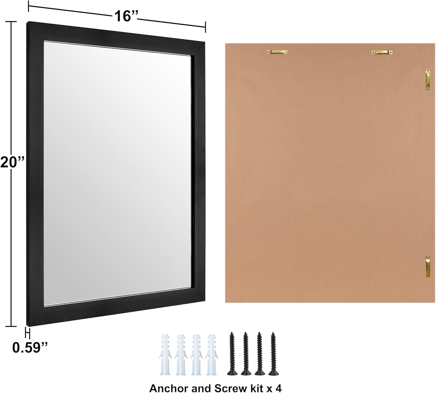 Black Rectangular Polystyrene Wall Mirror 16" x 20"