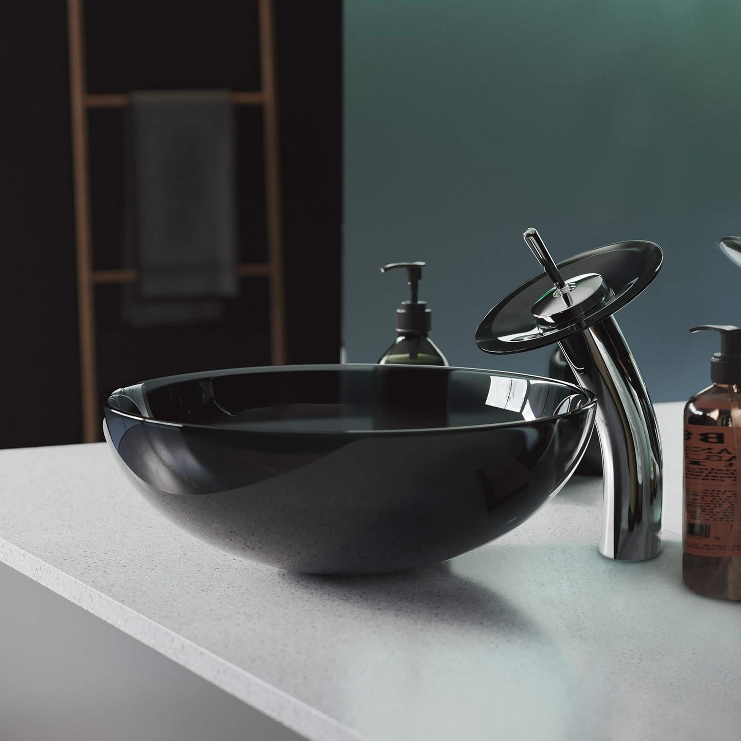 Cascade 16.5 Glass Vessel Sink with Faucet